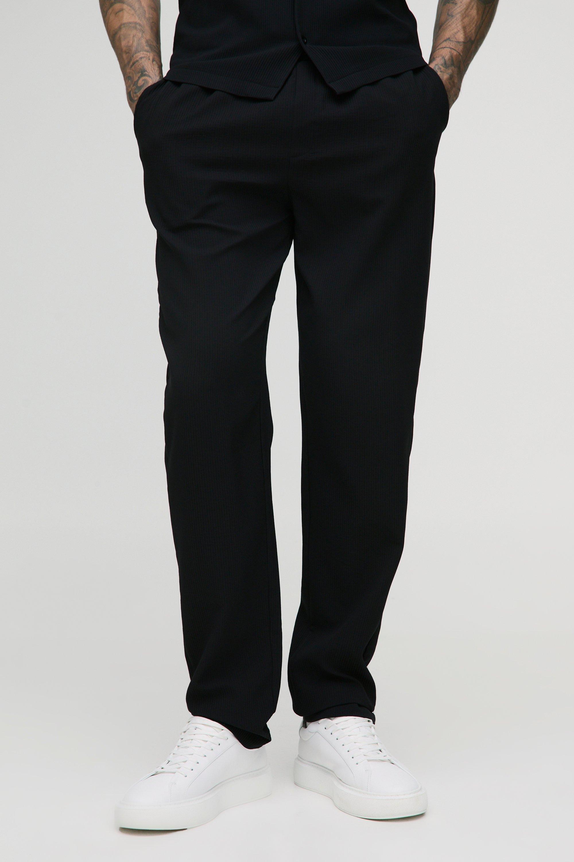 Pantaloni affusolati Tall con pieghe, Nero