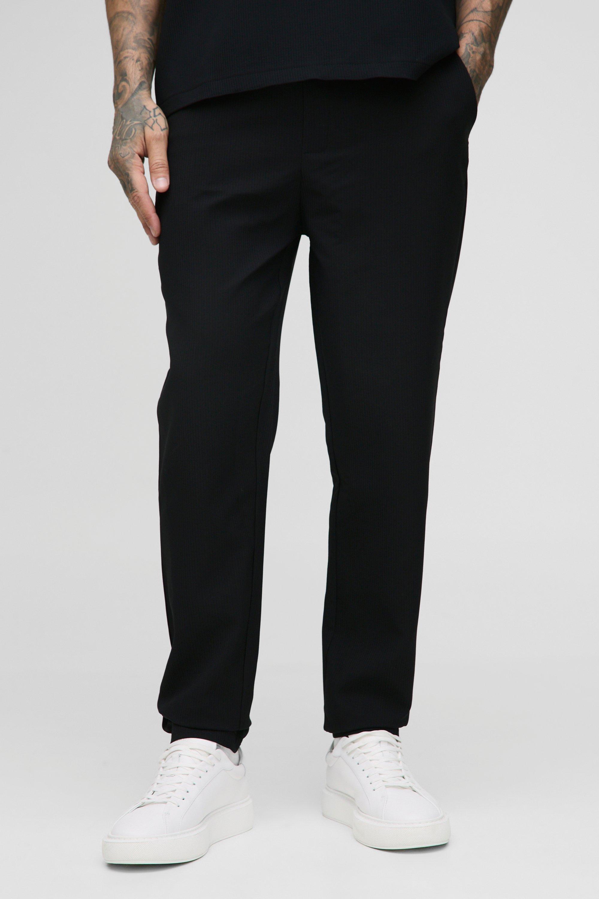 Pantaloni Tall Slim Fit con pieghe, Nero
