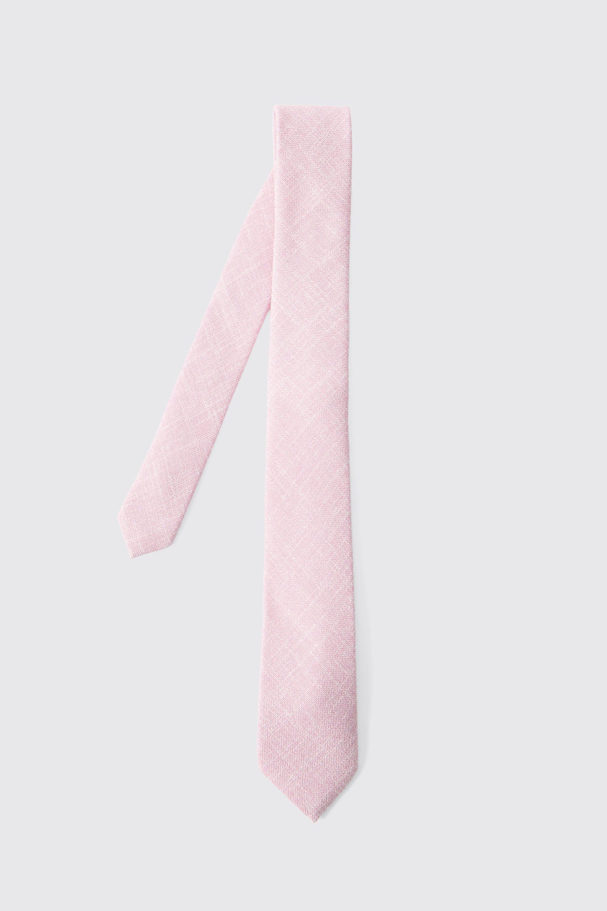 Mens Pink Textured Formal Tie, Pink