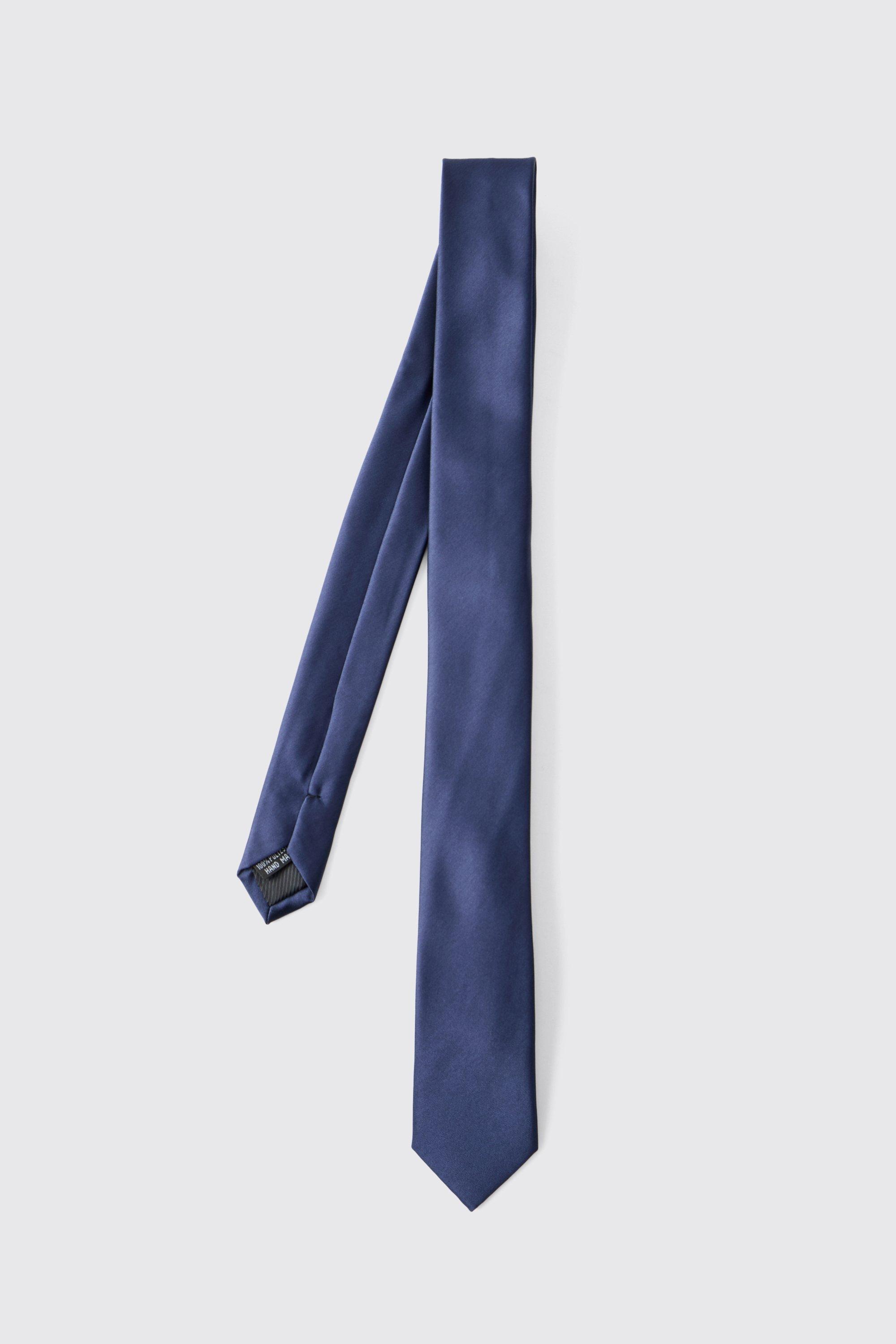 Mens Navy Skinny Tie, Navy