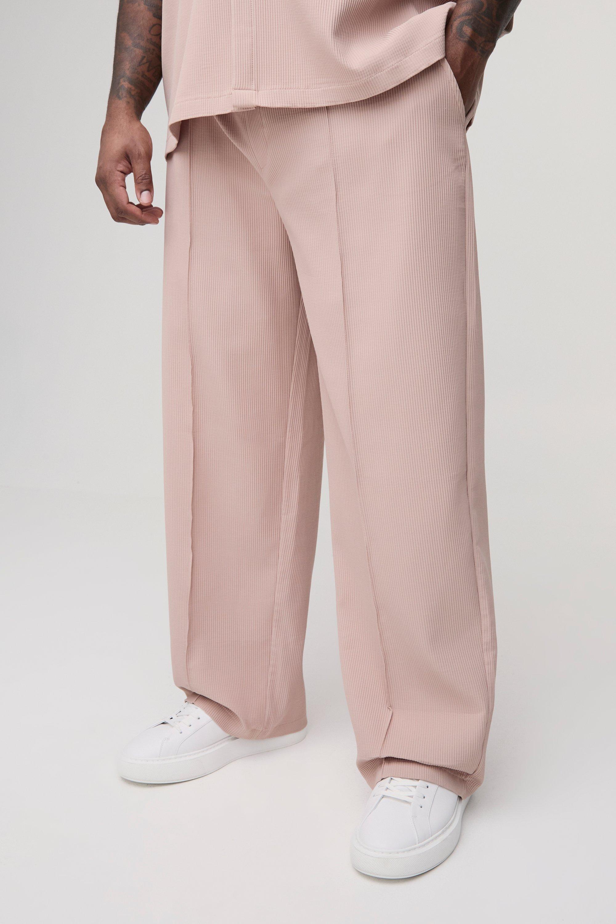 Pantaloni rilassati Plus Size con pieghe, Beige
