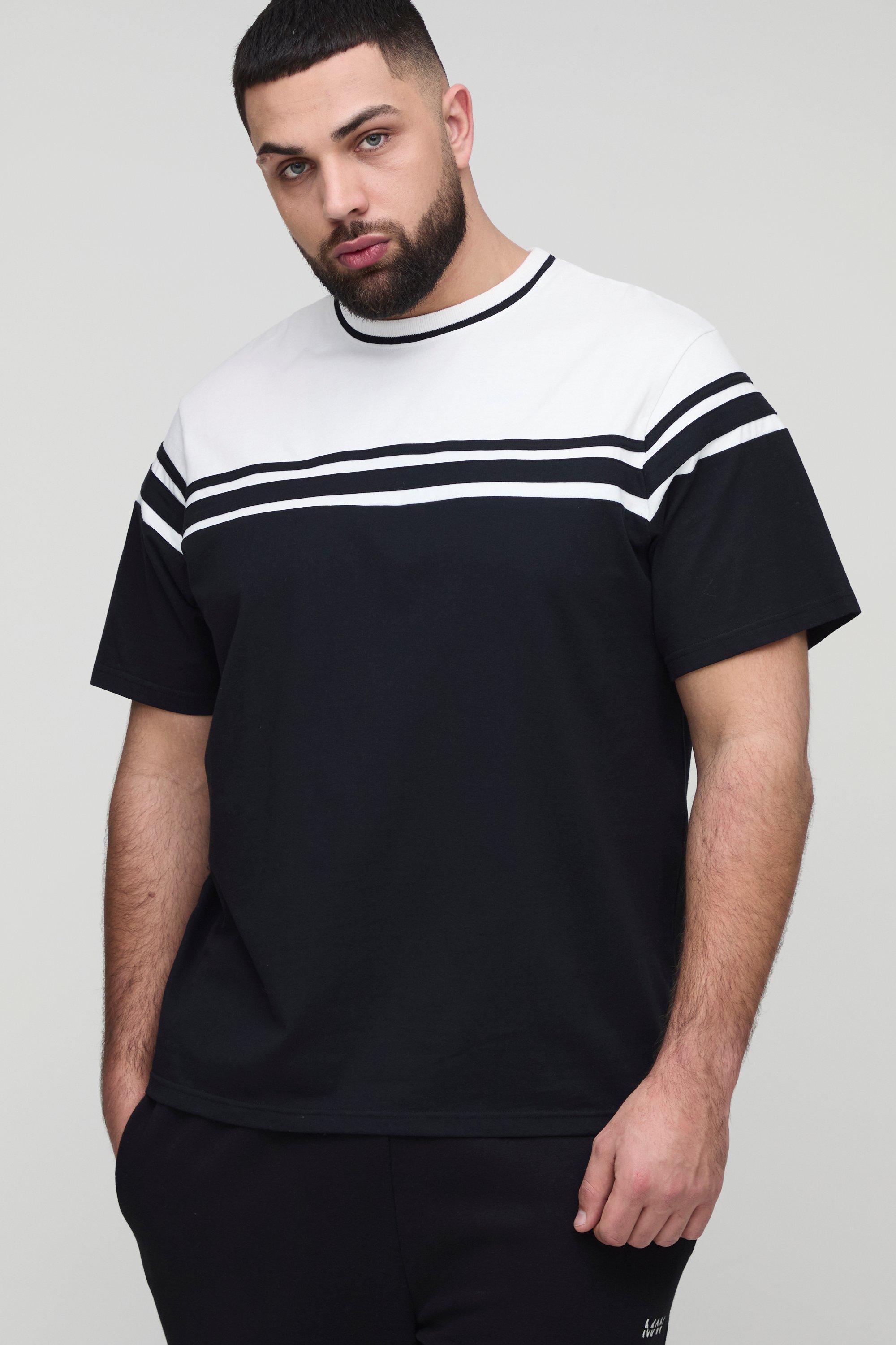 Image of T-shirt Plus Size a blocchi di colore, Nero