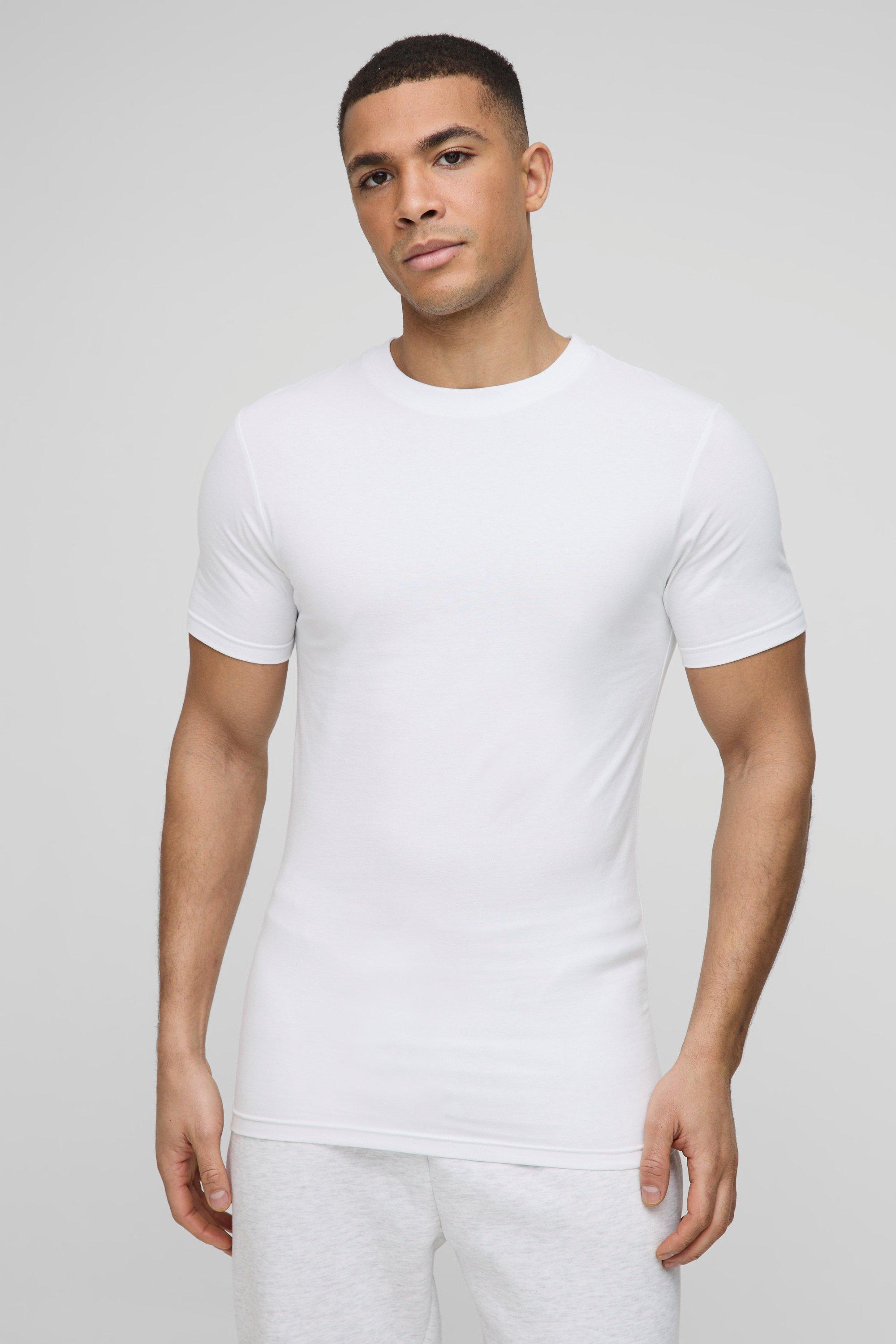 T-shirt Basic attillata, Bianco