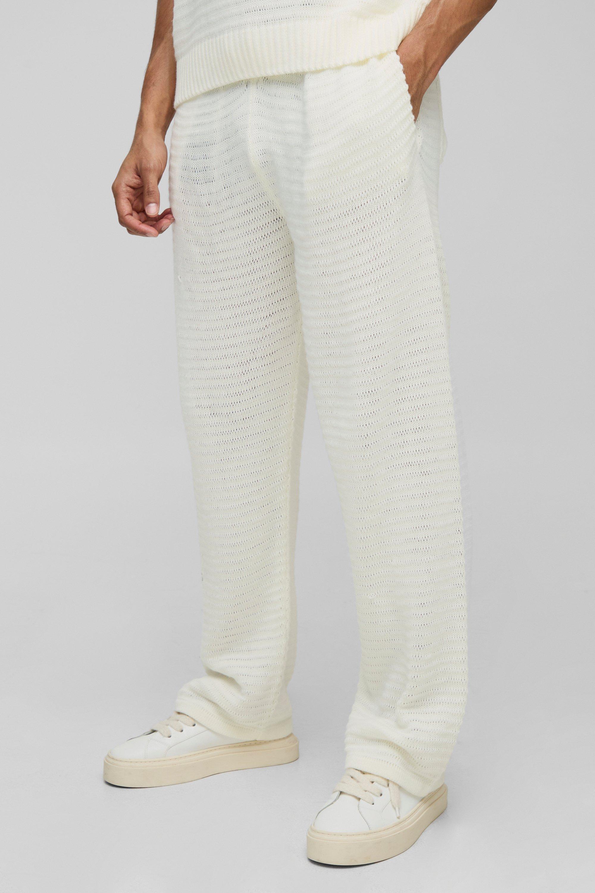 Image of Pantaloni tuta Regular Fit in maglia, Bianco