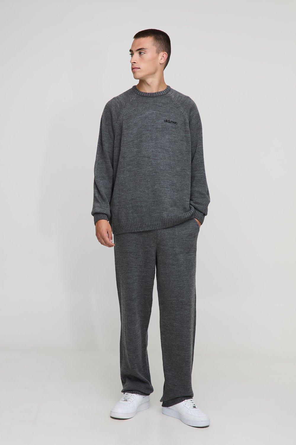 Tuta sportiva oversize in maglia con maniche raglan & pantaloni tuta Regular Fit, Nero