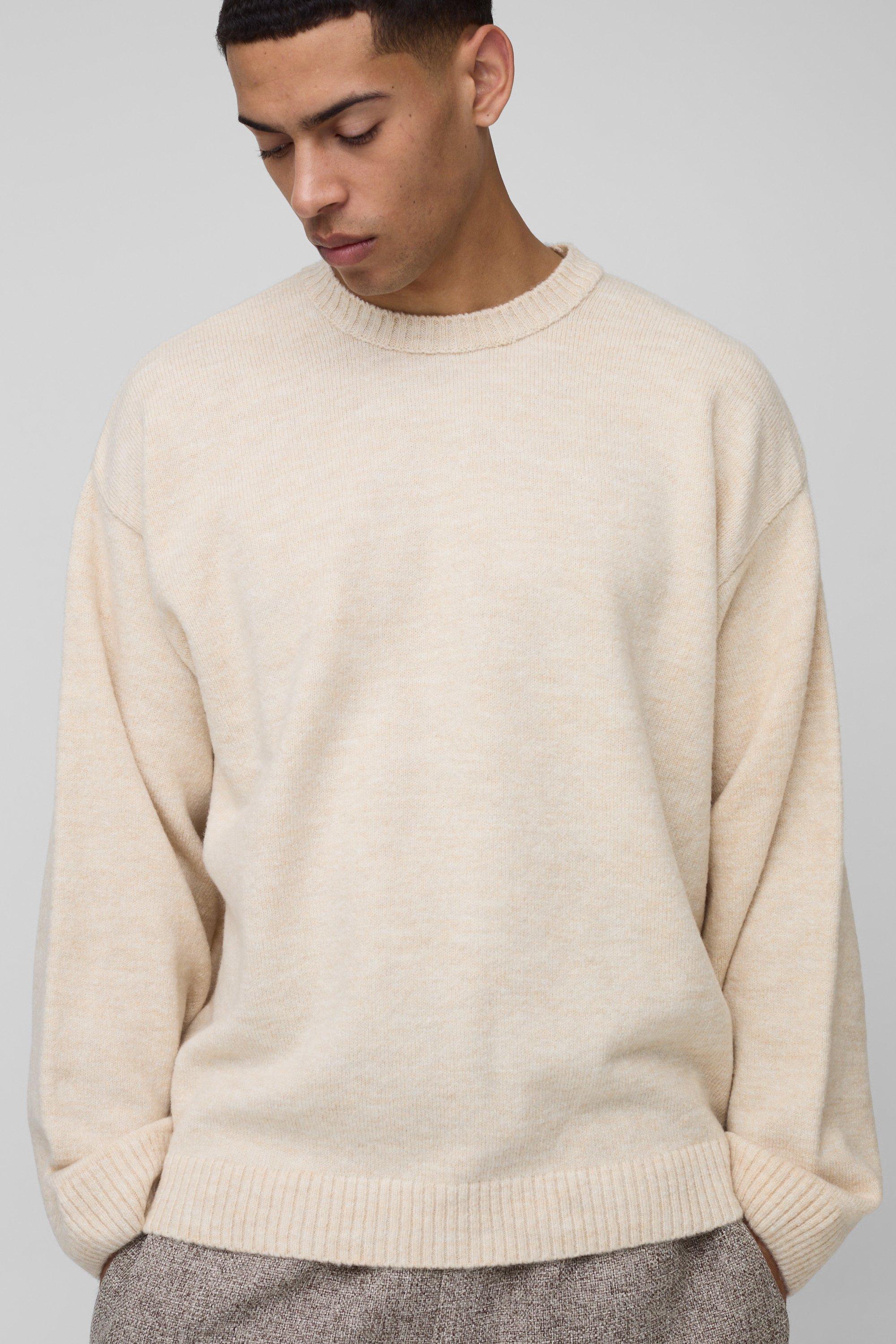 Maglione oversize in maglia morbida, Cream