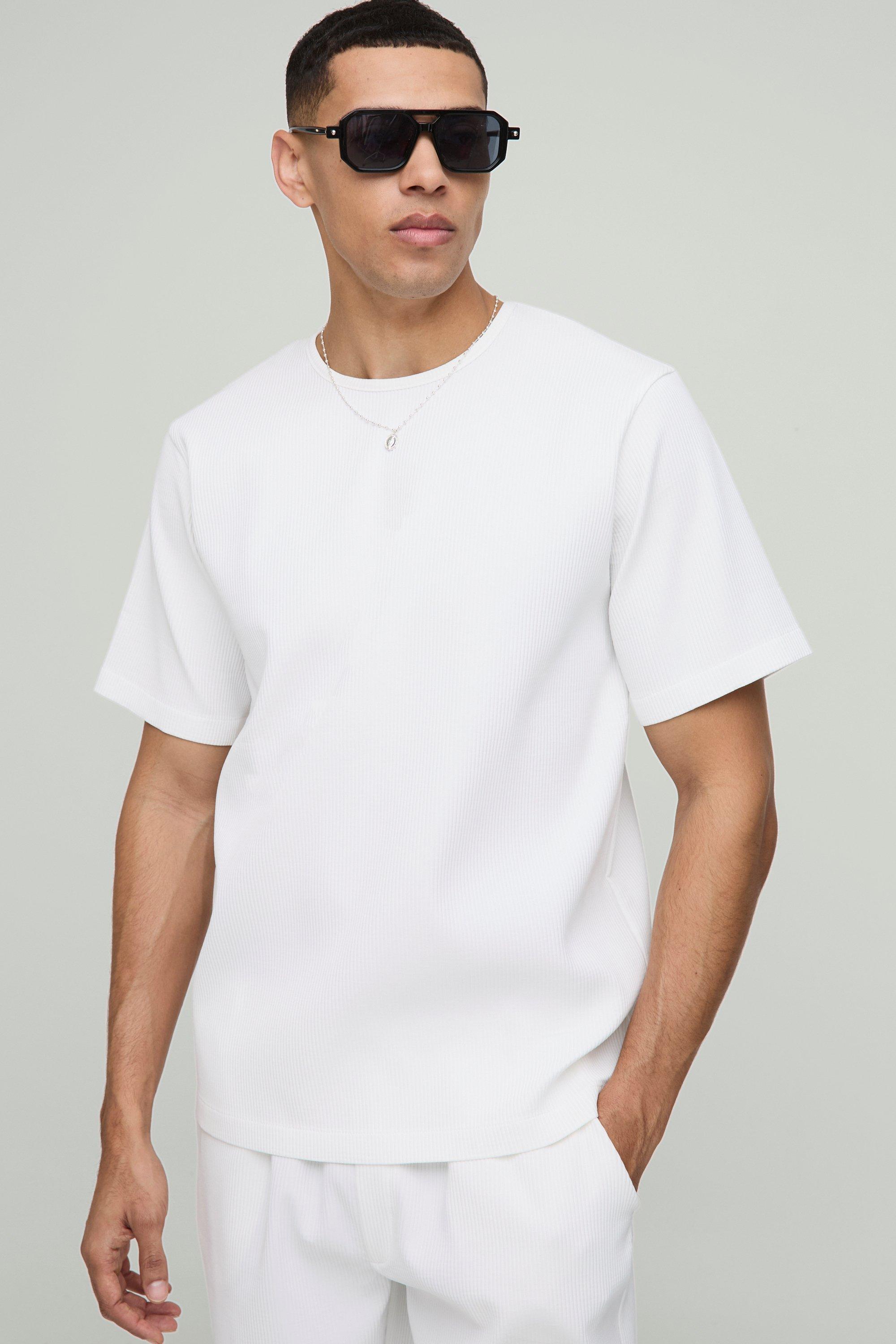 T-shirt con pieghe, Bianco