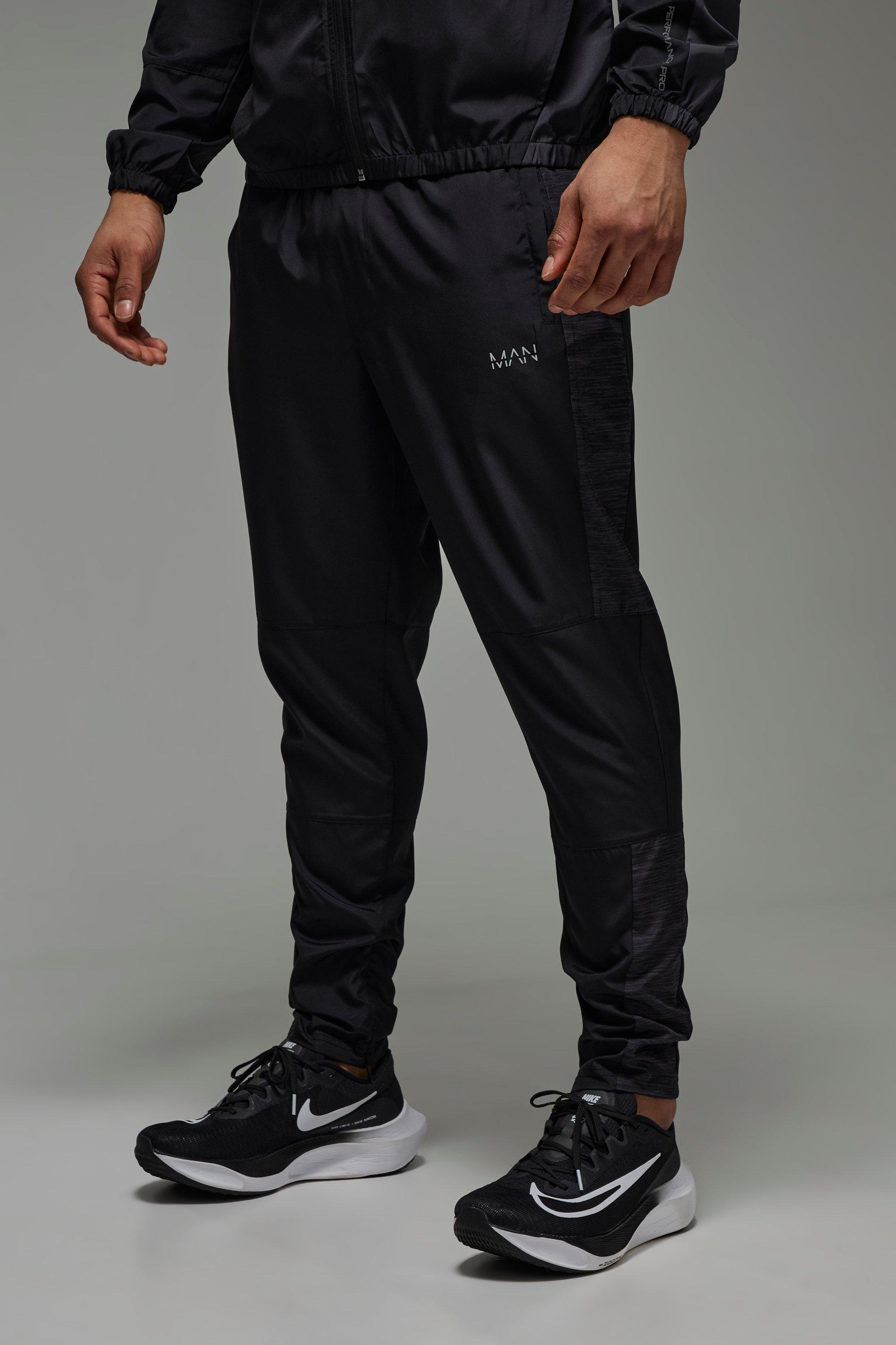 Pantaloni tuta affusolati leggeri Man Active, Nero