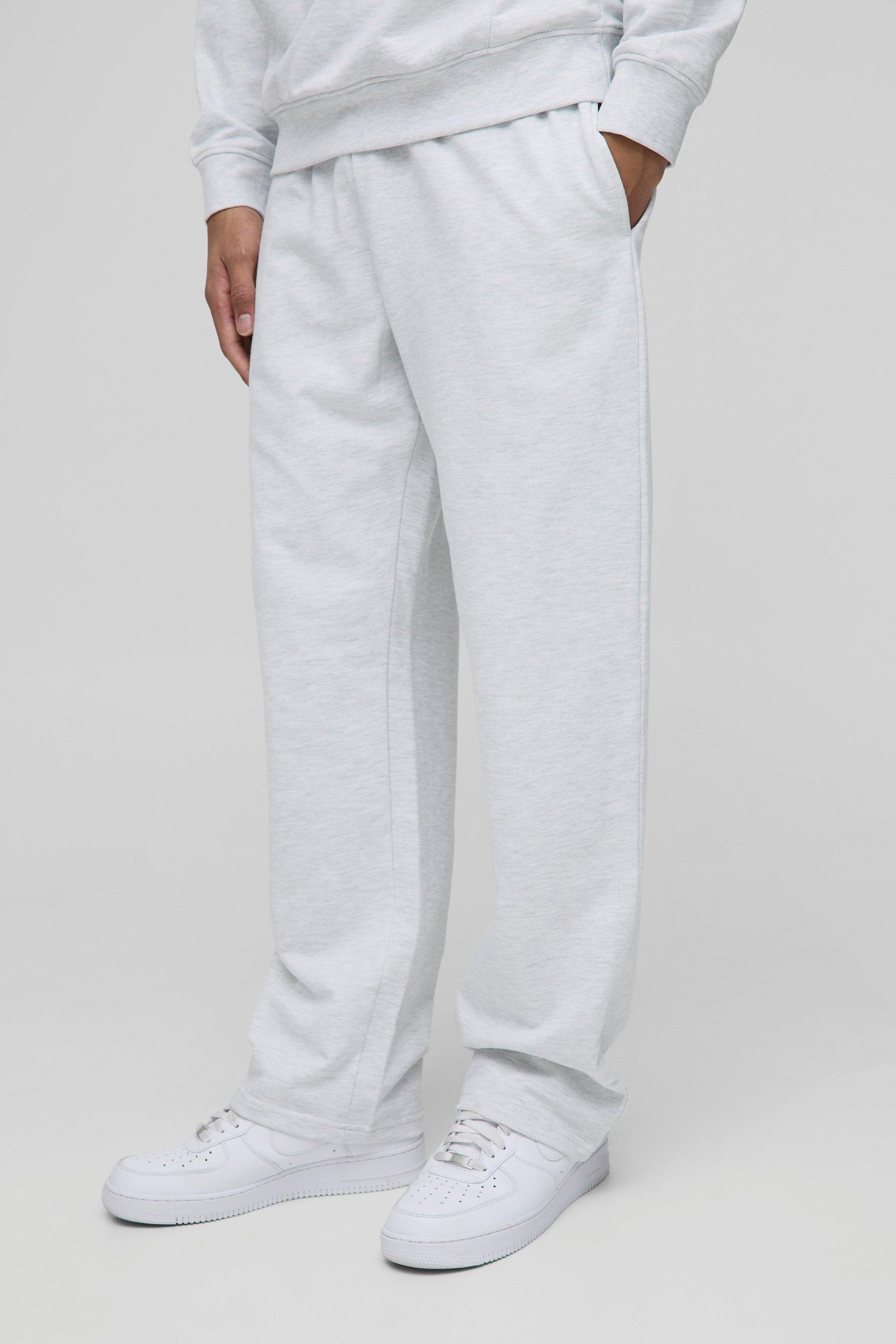 Mens Grey 260GSM Loopback Basic Straight Leg Jogger, Grey