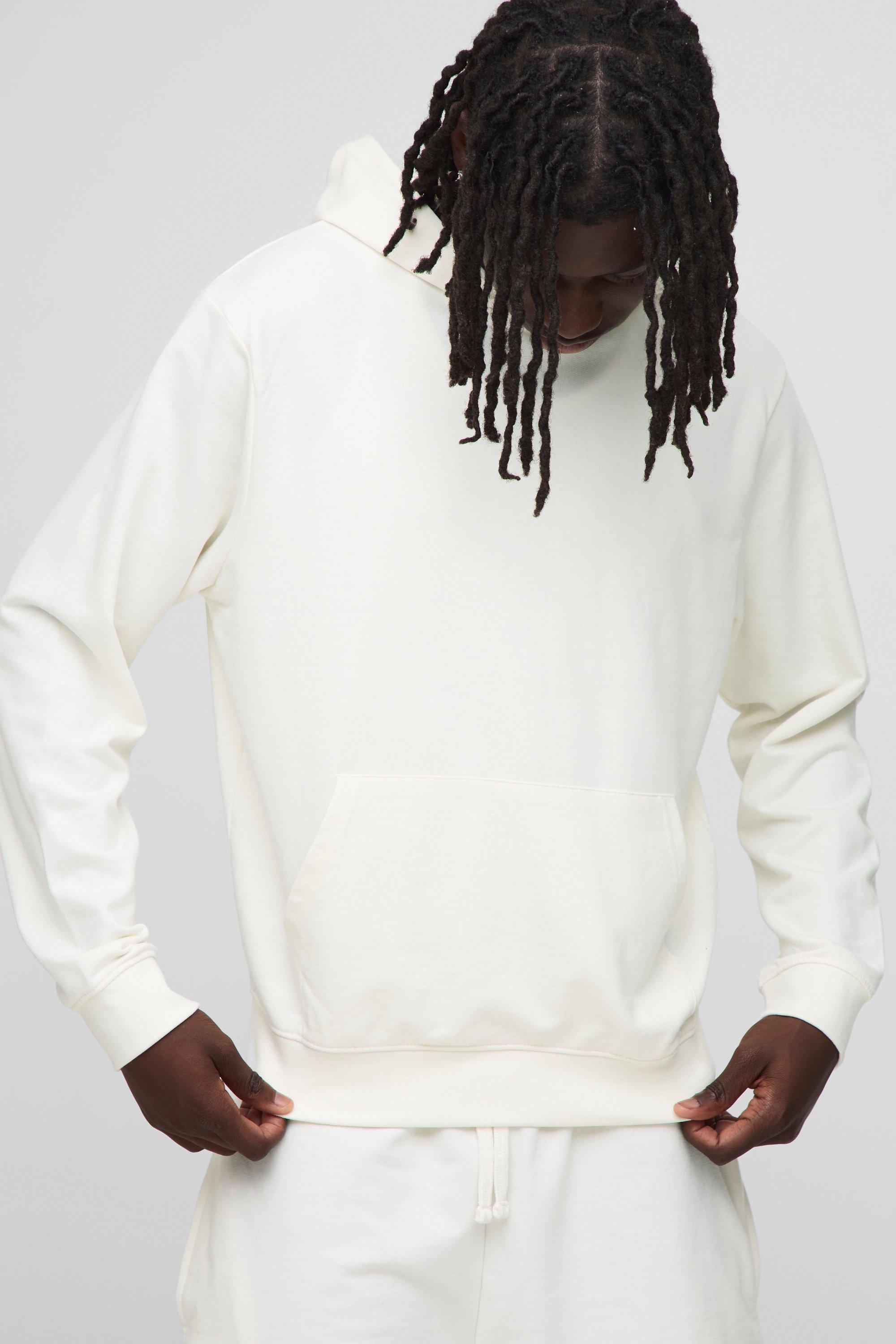Image of Felpa Basic Con Cappuccio Ampio, Cream