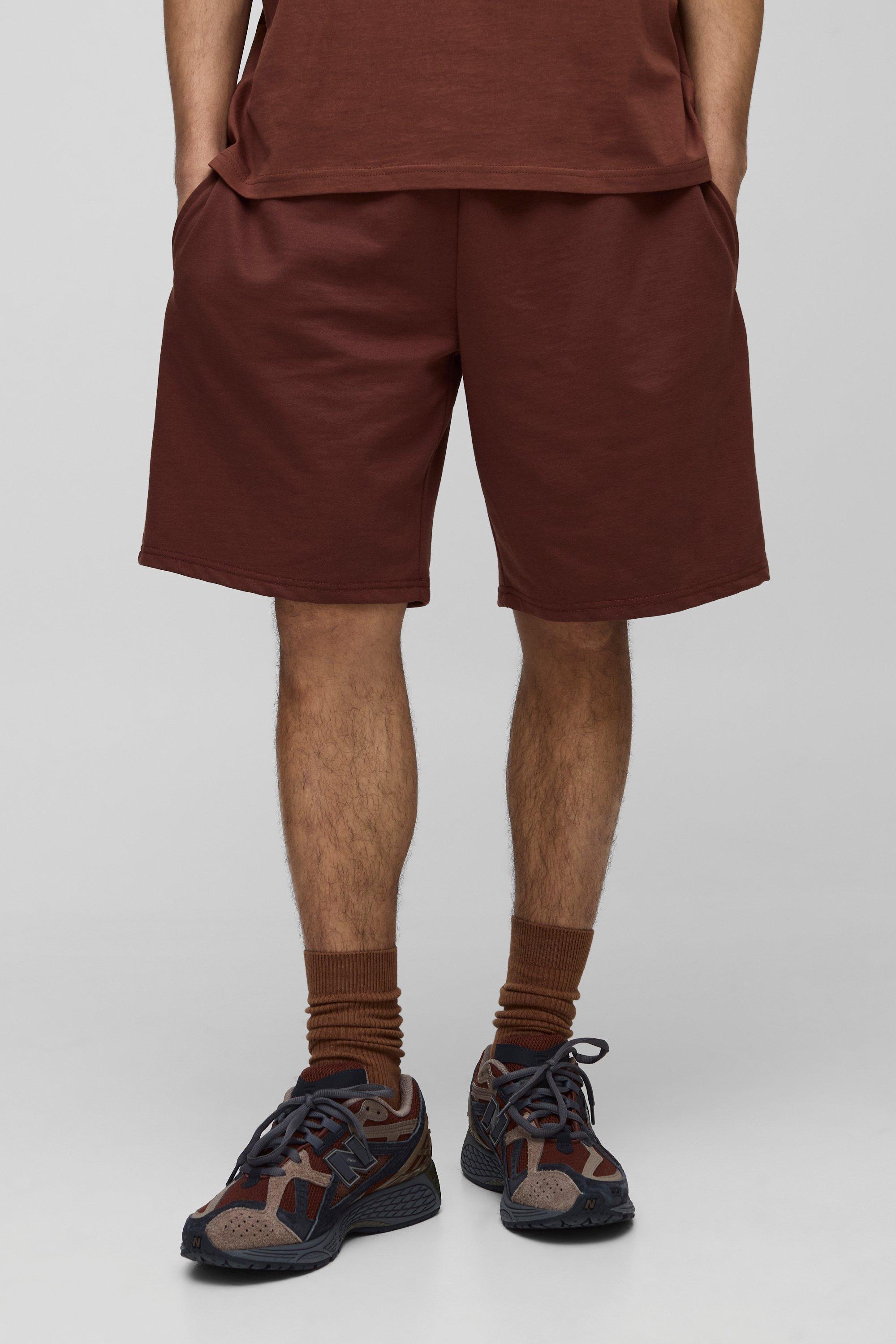 Image of Pantaloncini Basic oversize di media lunghezza, Brown