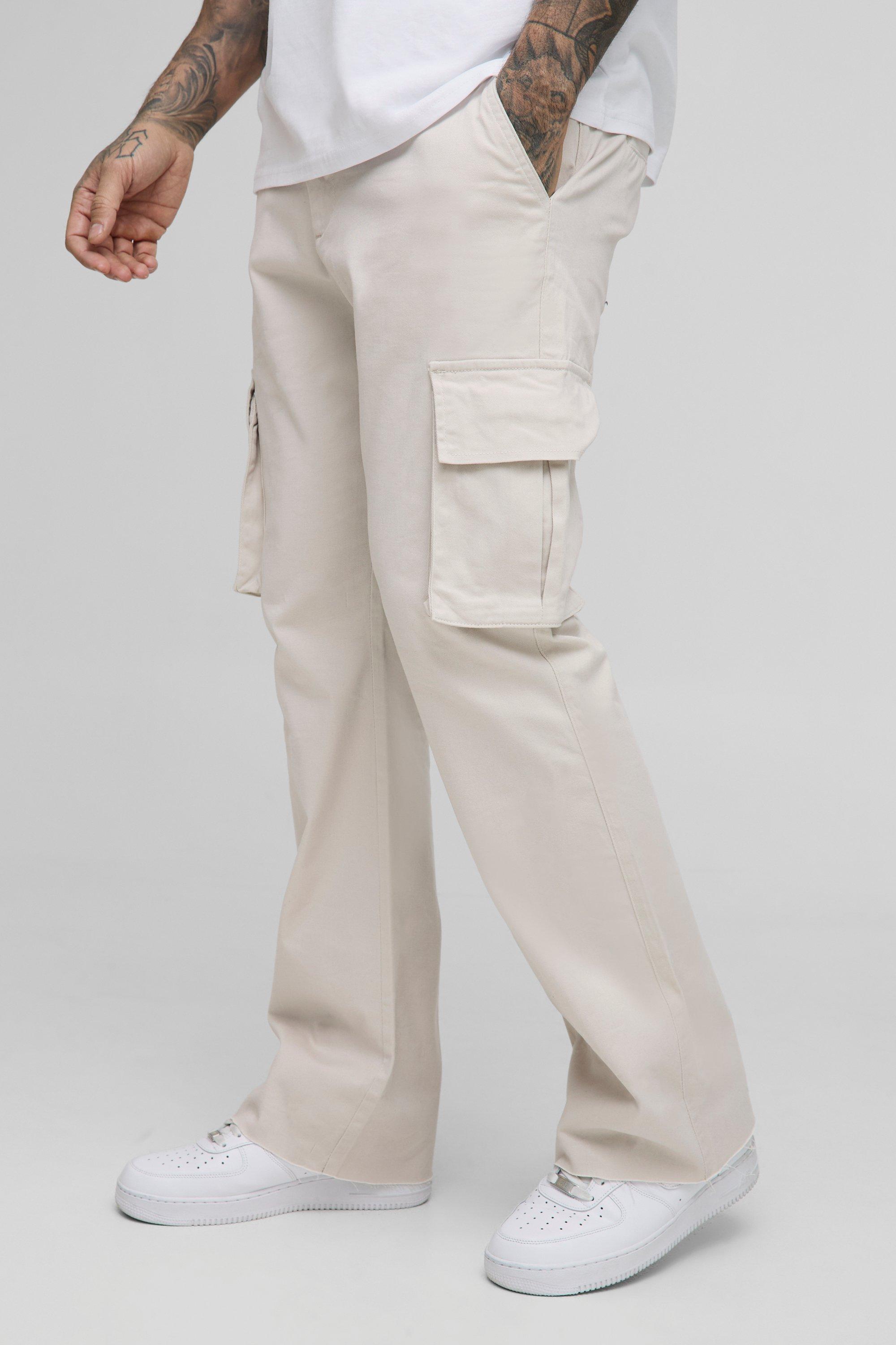 Boohoo Tall Flared Cargo Broek Met Tailleband, Stone