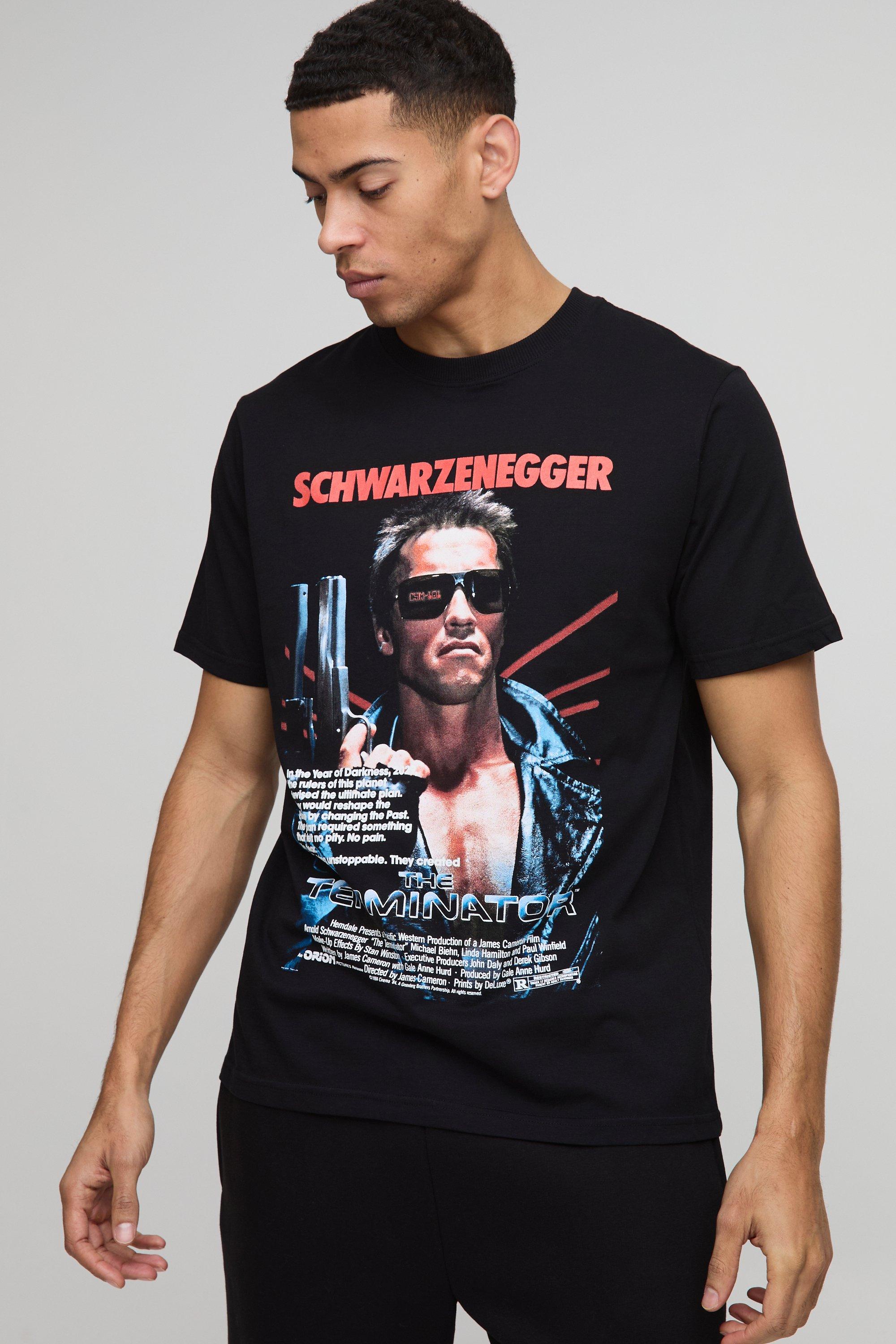 Mens Black Regular Fit Regular Fit The Terminator License T-Shirt, Black