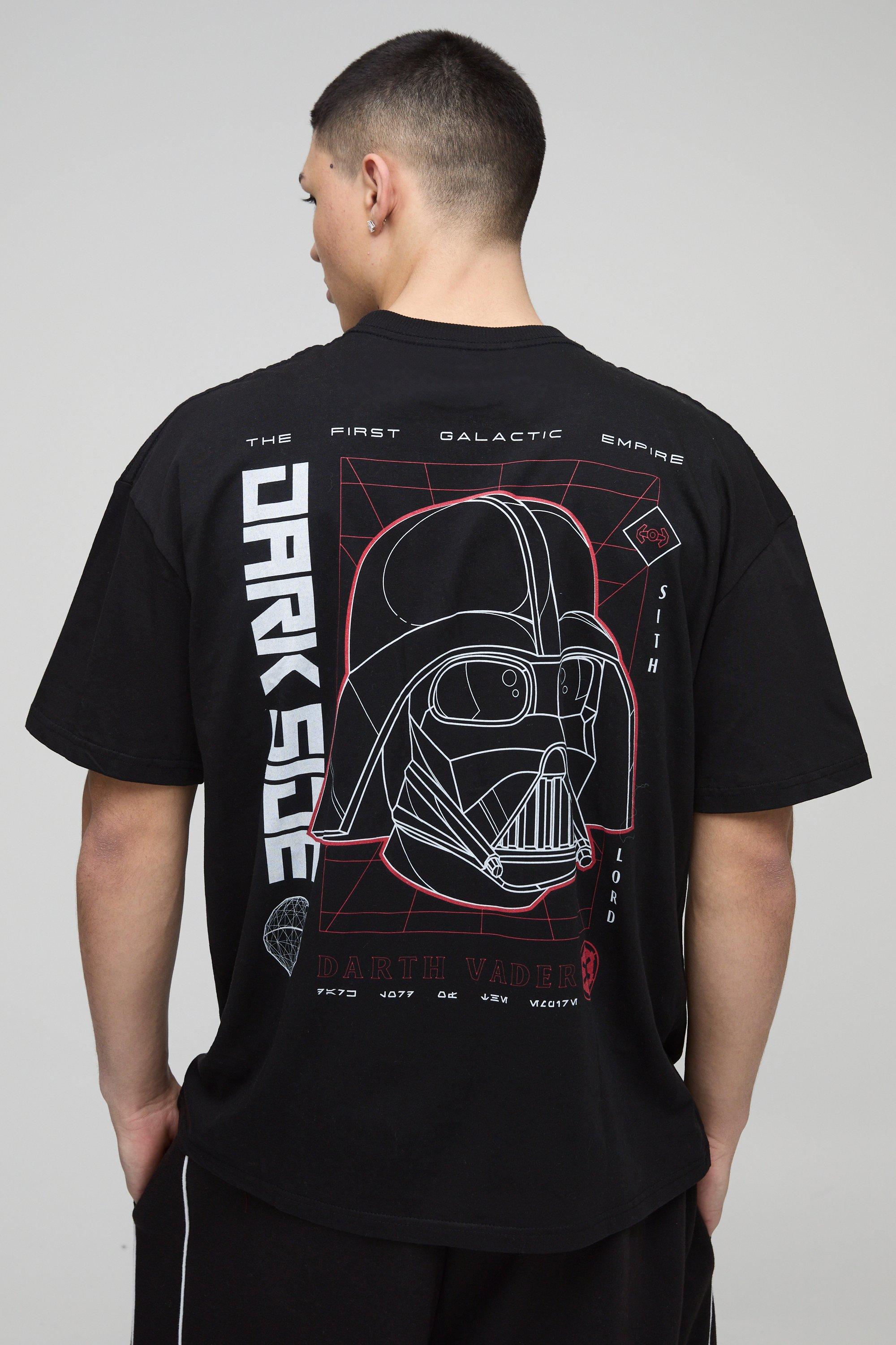 Mens Black Oversized Disney Star Wars License T-Shirt, Black