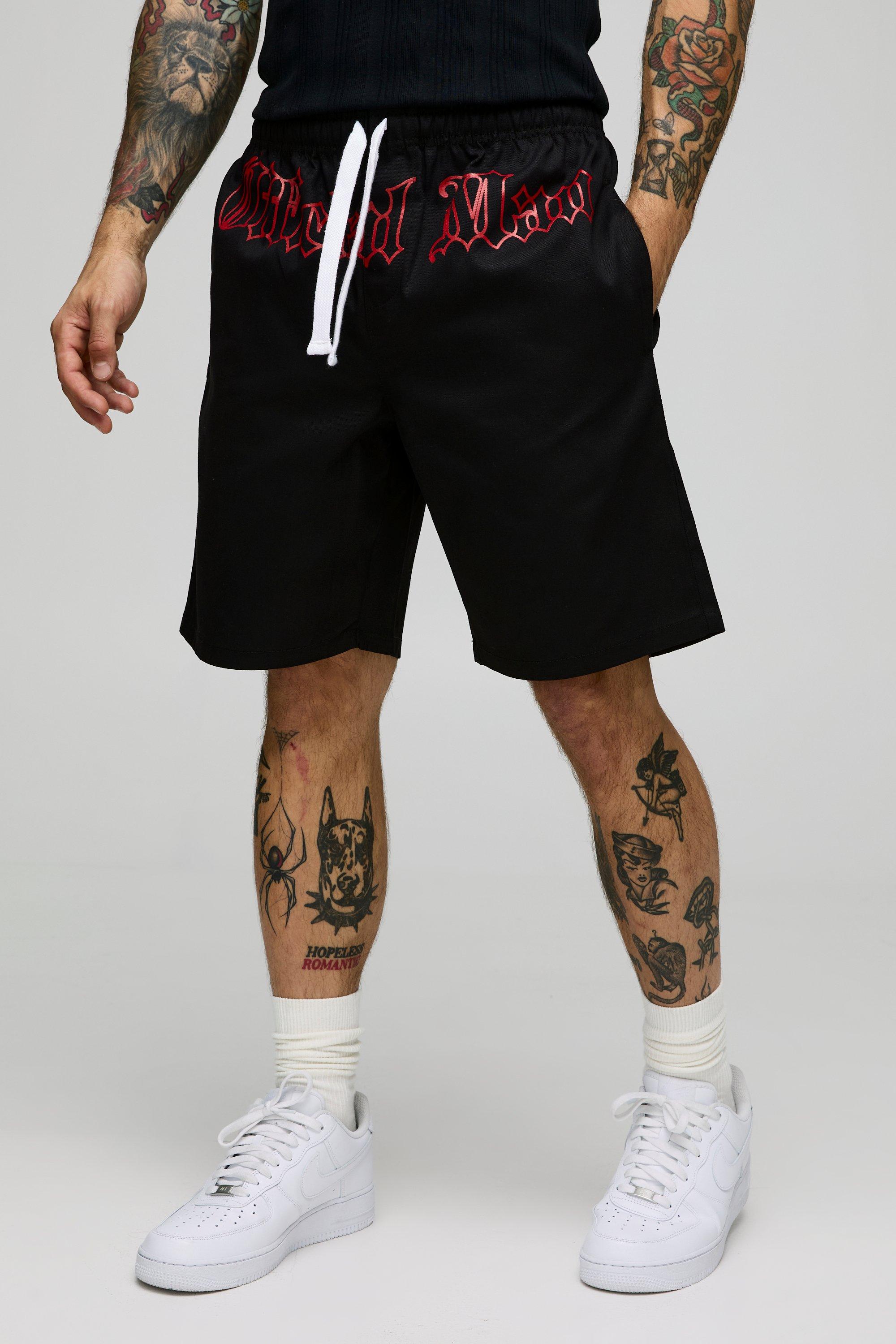 Elasticated Waist Relaxed Twill Printed Shorts