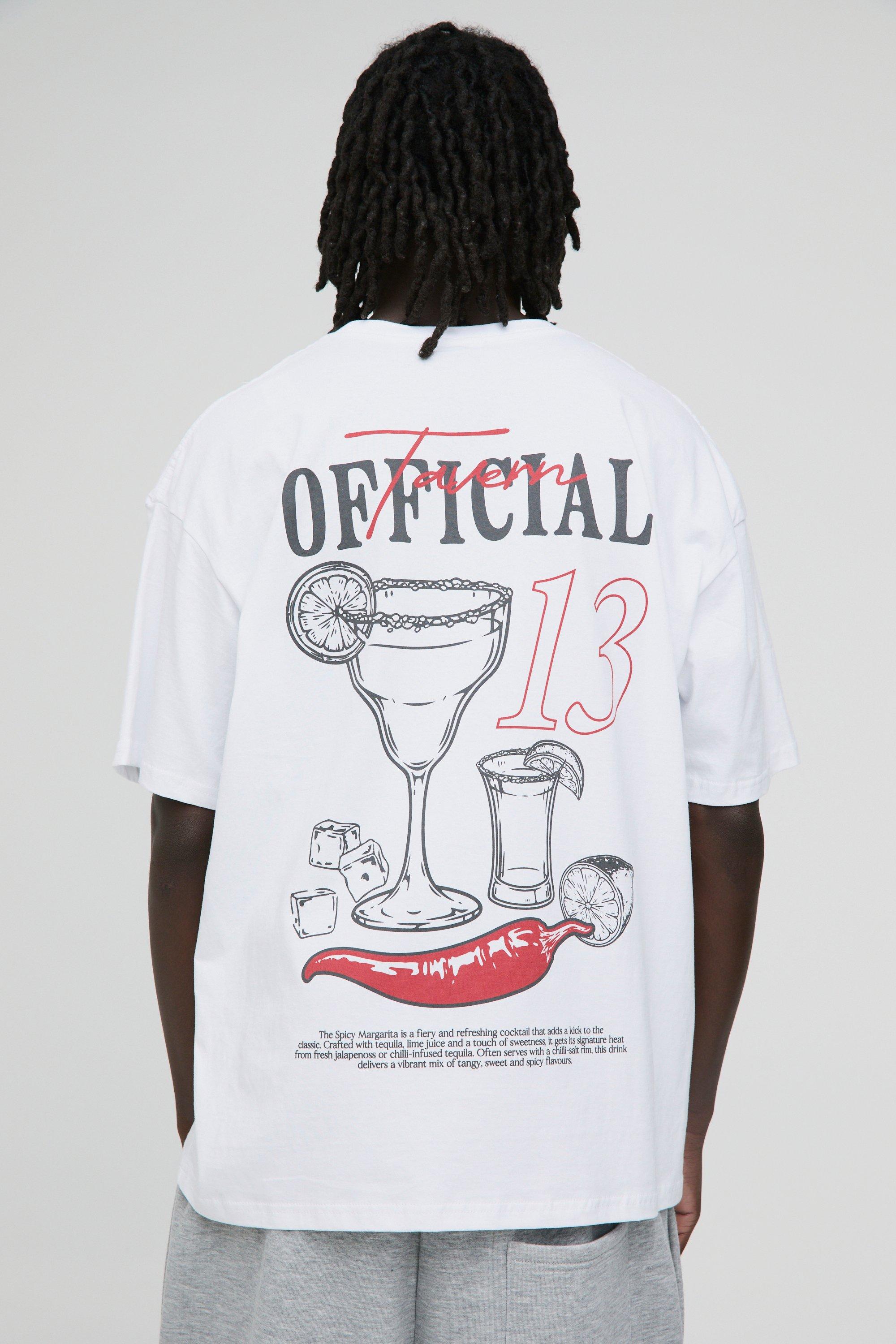 Mens White Oversized Official Chilli Print T-Shirt, White