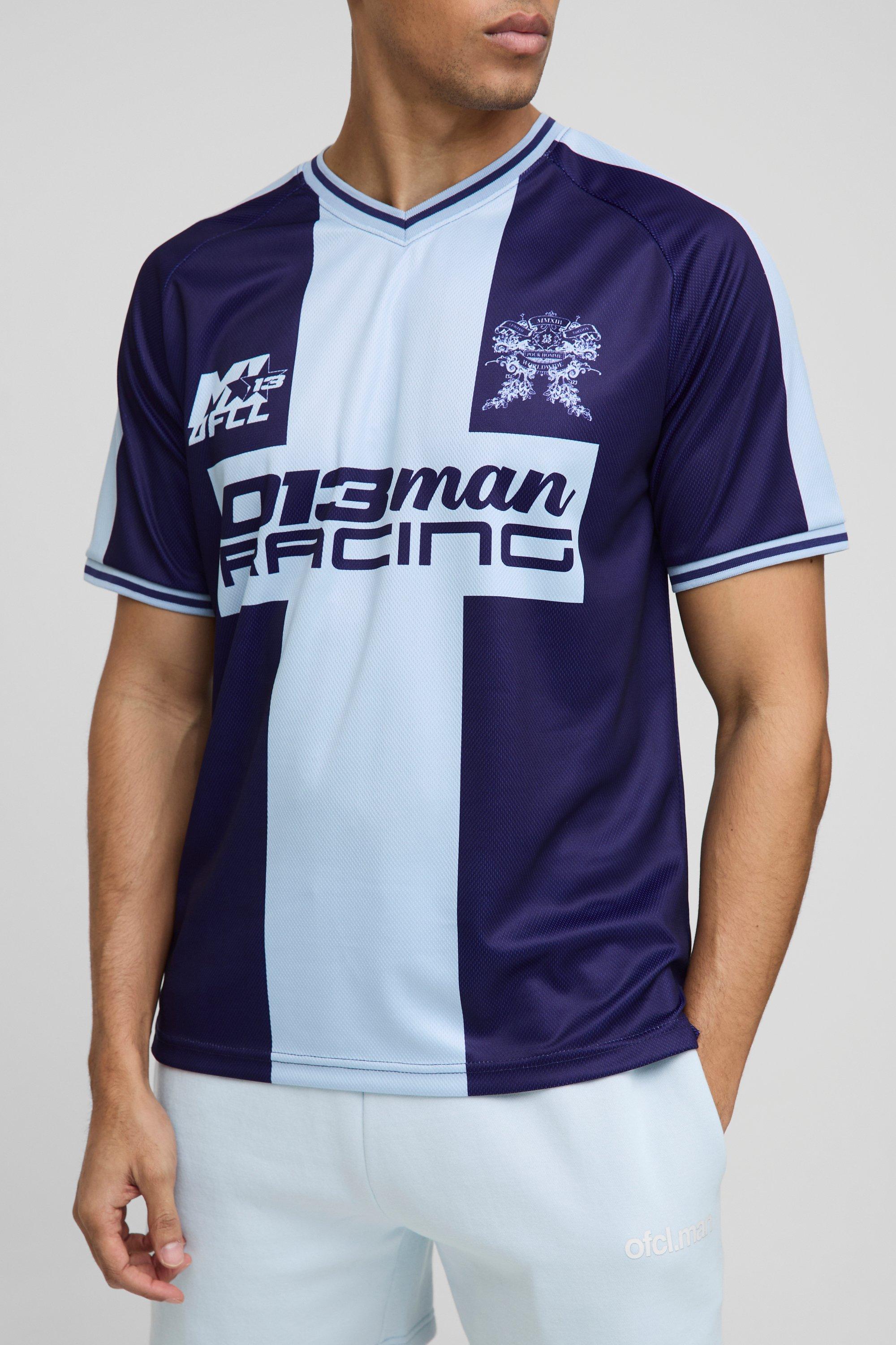 Regular Fit Man Racing Mesh Sports Top
