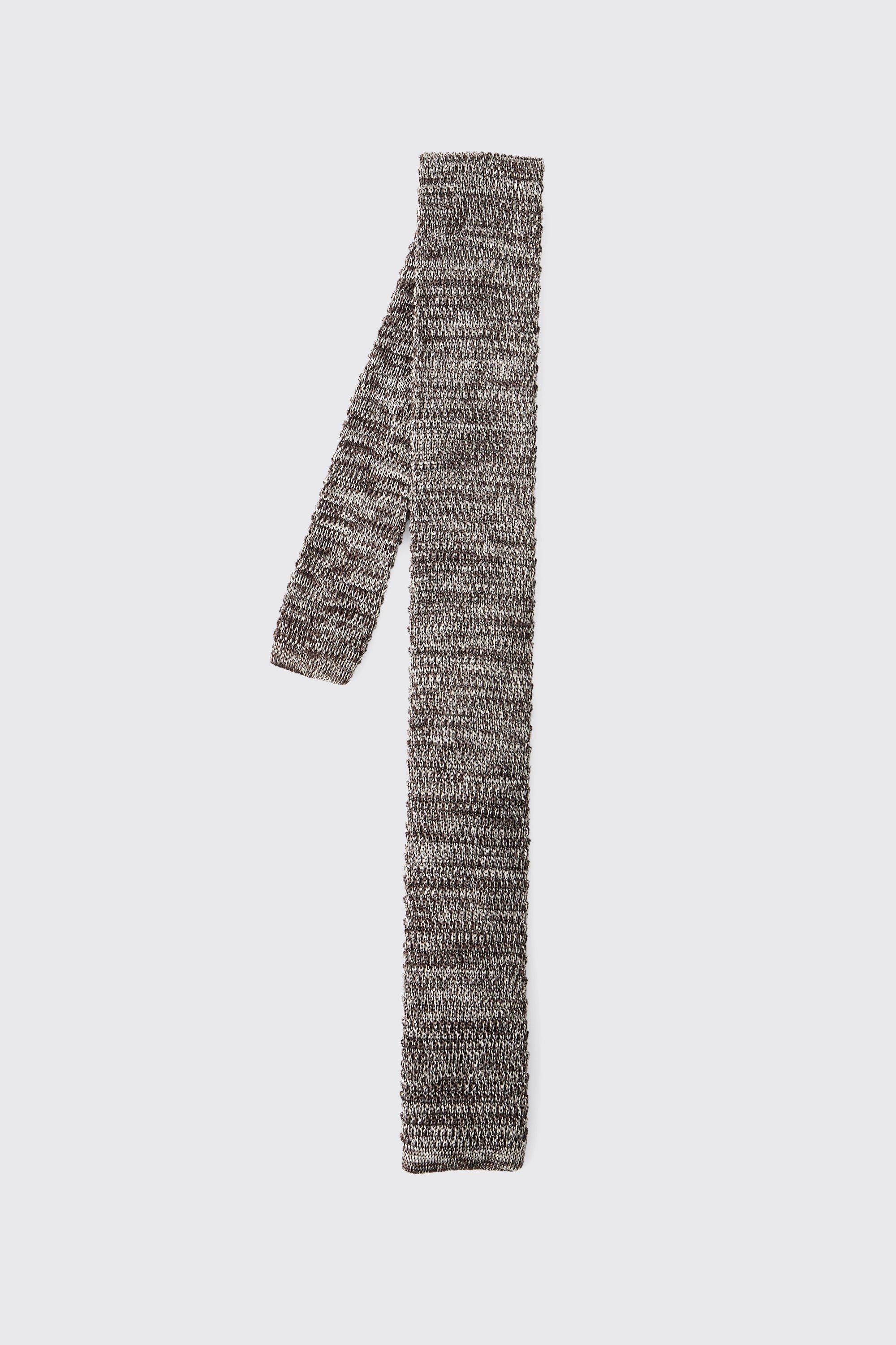 Image of Cravatta formale in maglia con trama, Beige