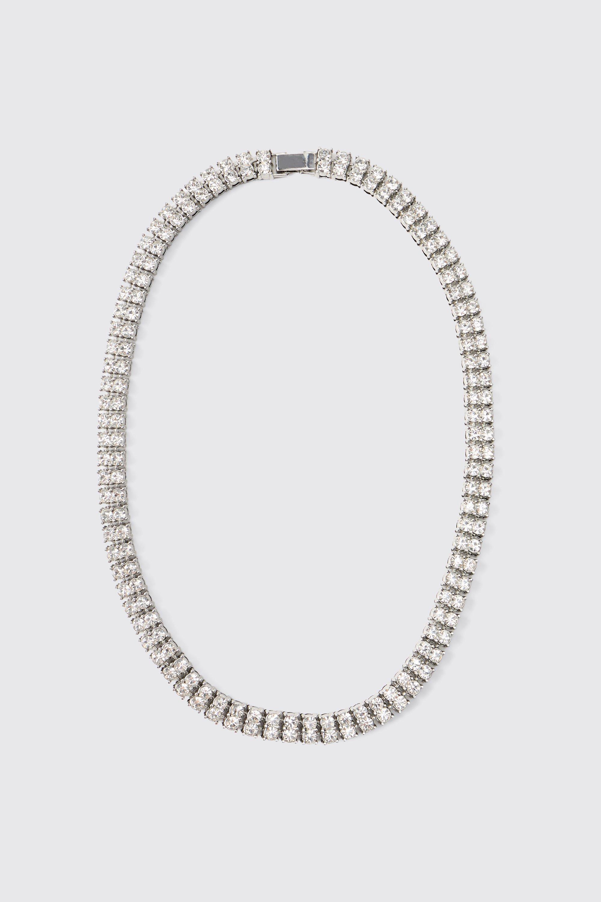 Mens Grey Fully Iced Tennis Chain, Grey