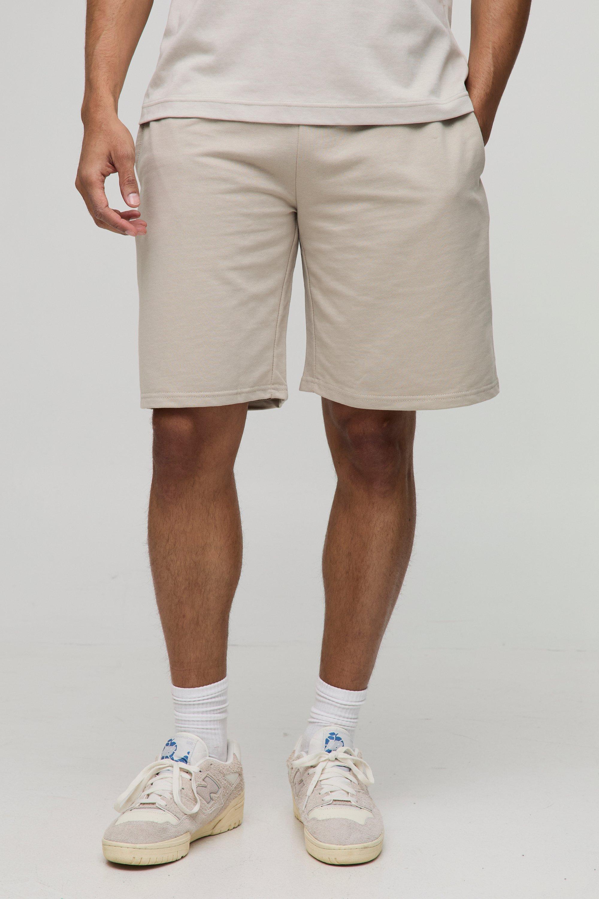 Image of Pantaloncini Basic oversize di media lunghezza, Beige