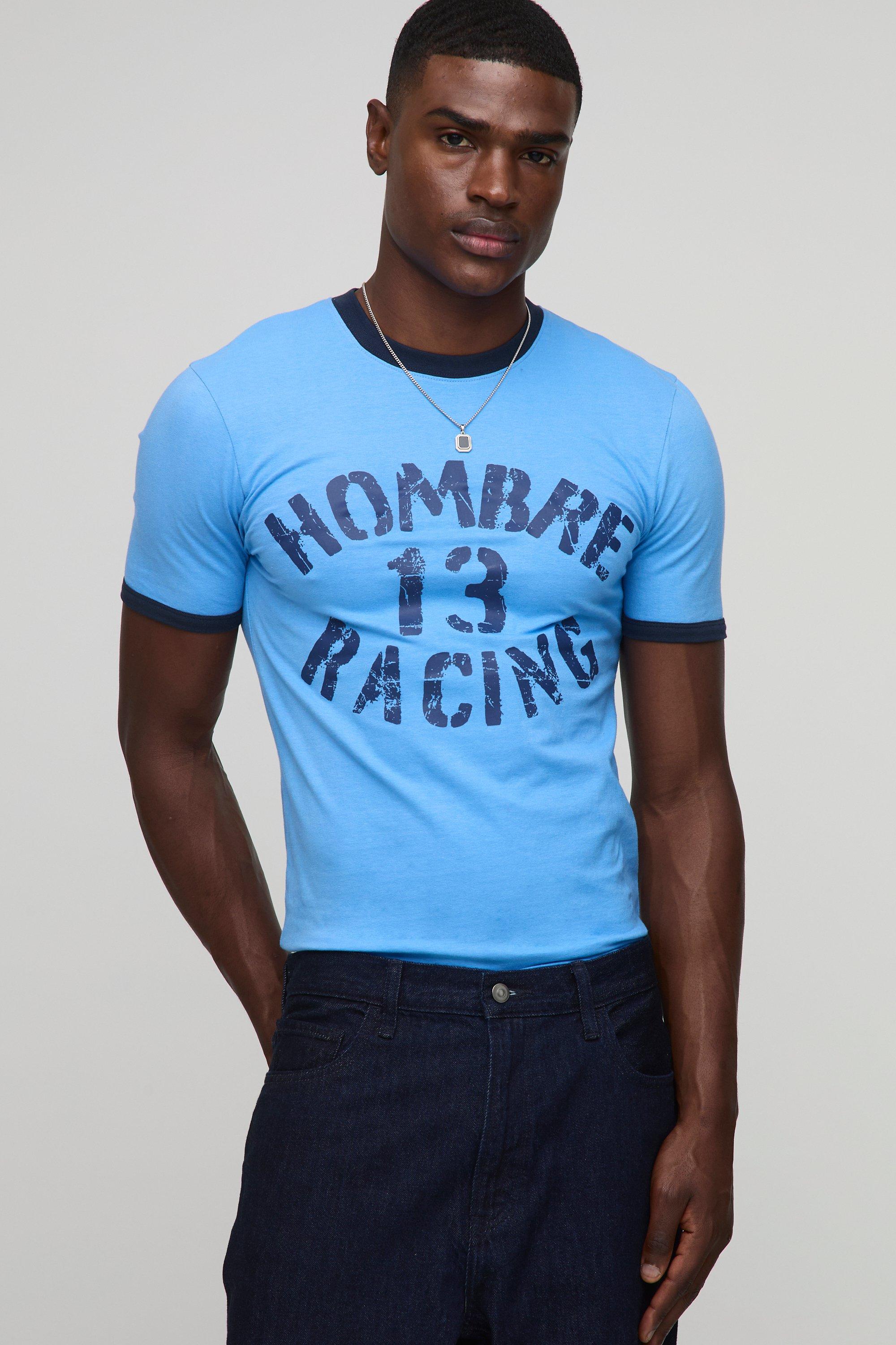 Muscle Fit Hombre Racing Ringer T-Shirt