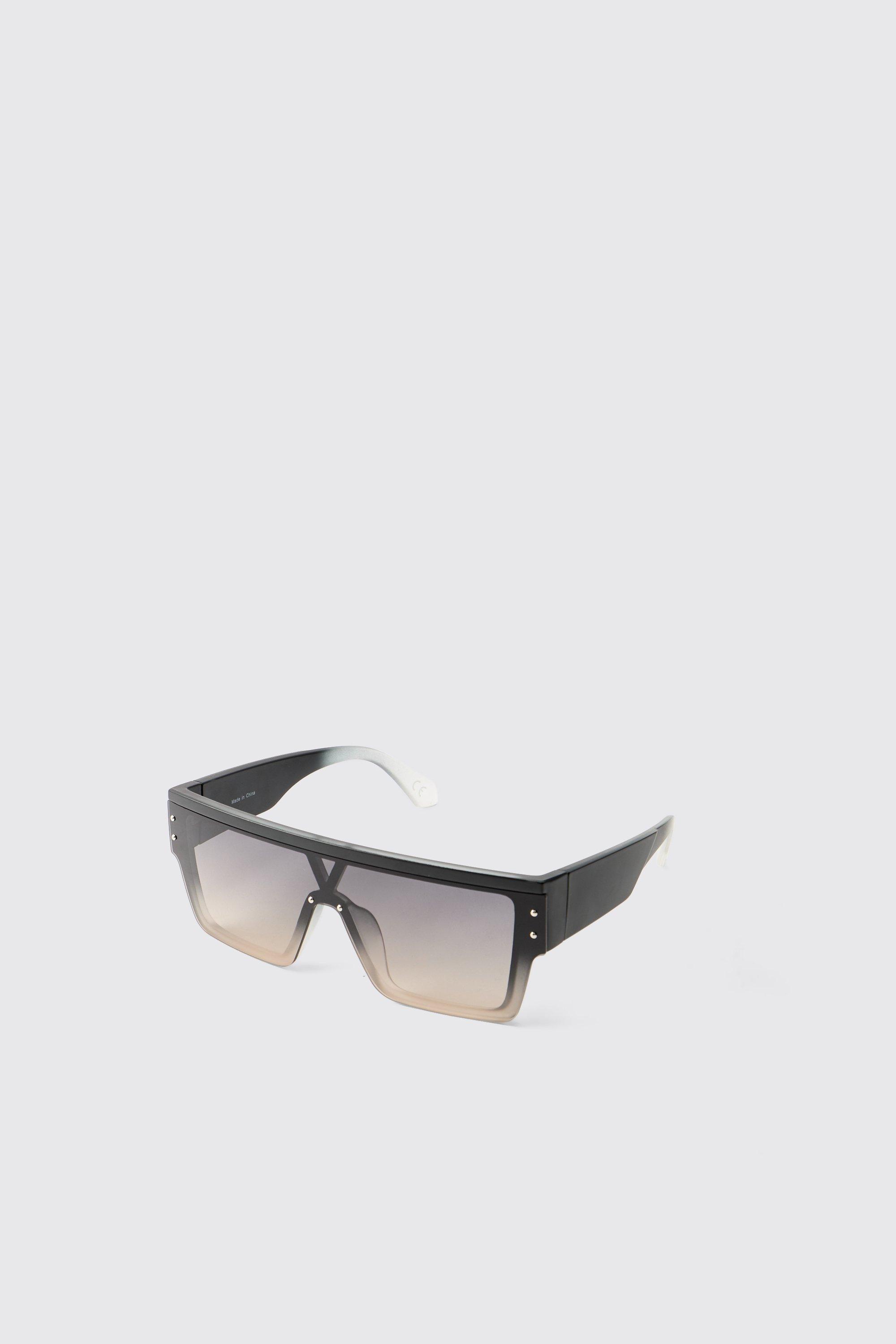 Mens White Shield Sunglasses, White