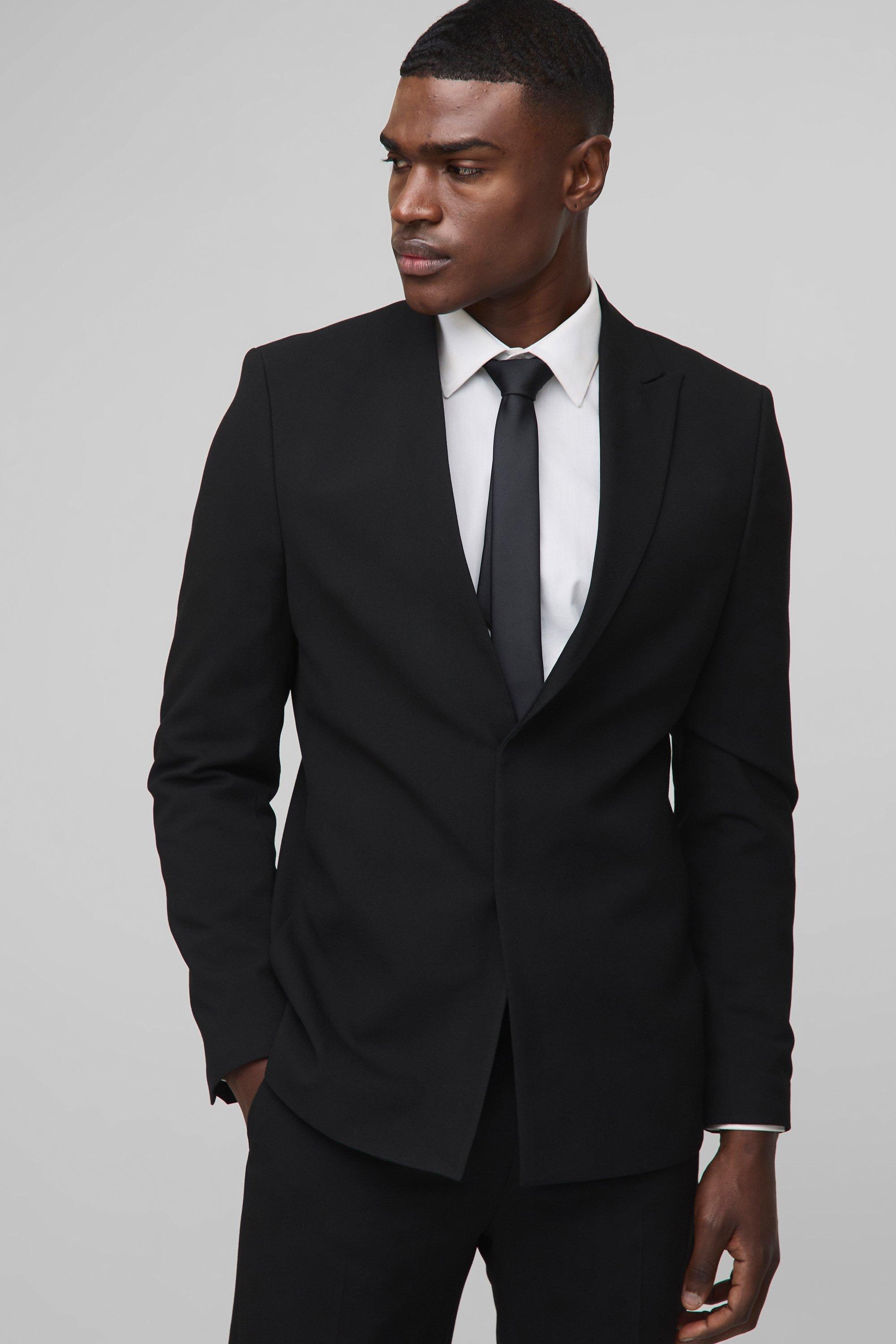 Mens Black Slim Fit Suit Jacket, Black