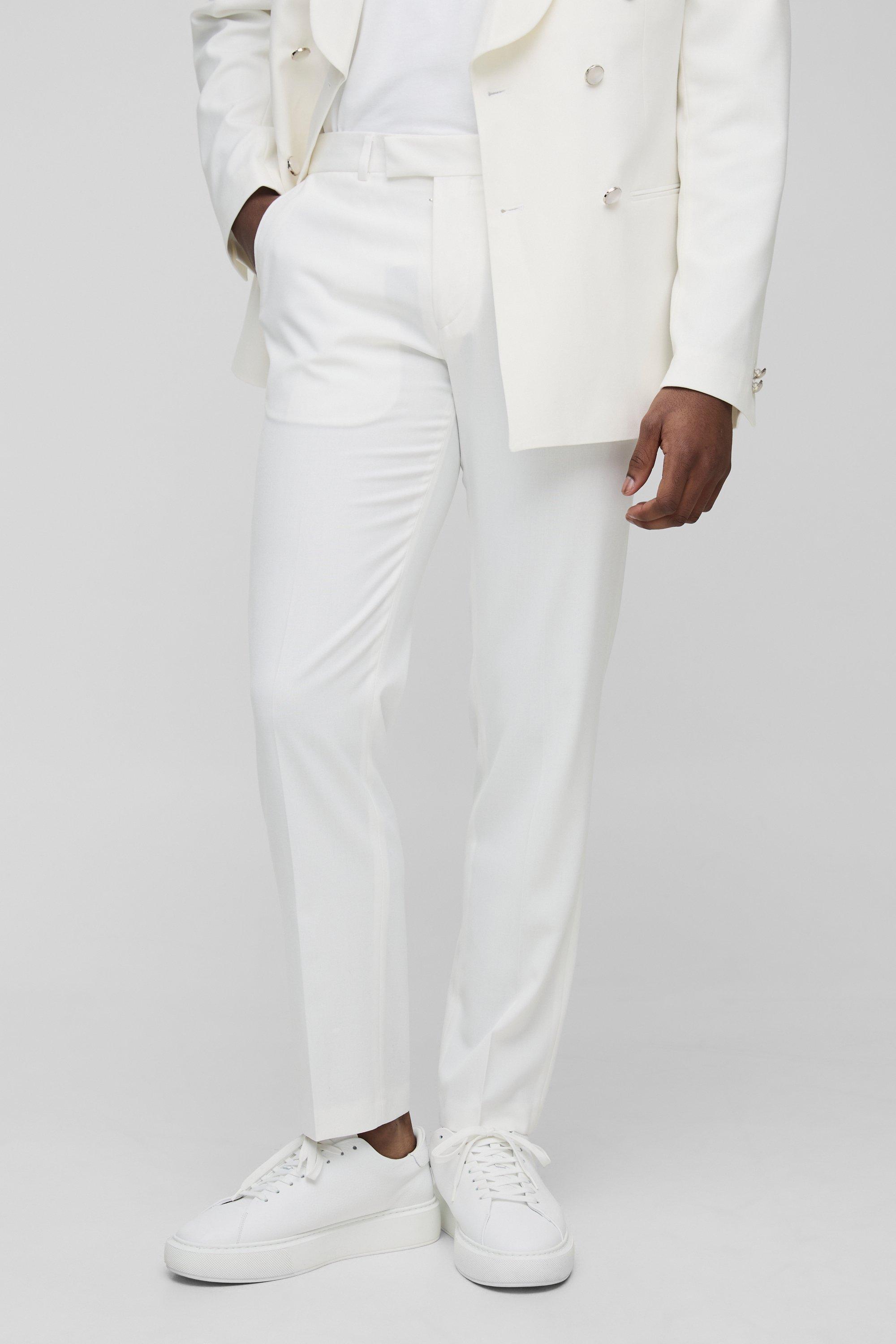 Fixed Waistband Slim Fit Suit Trousers