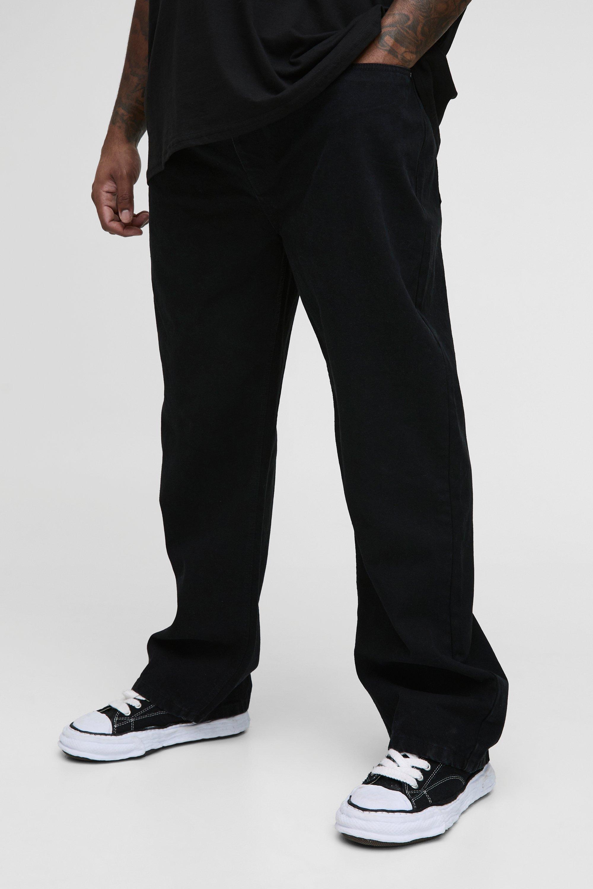 Image of Jeans dritti Plus Size in denim rigido, Nero