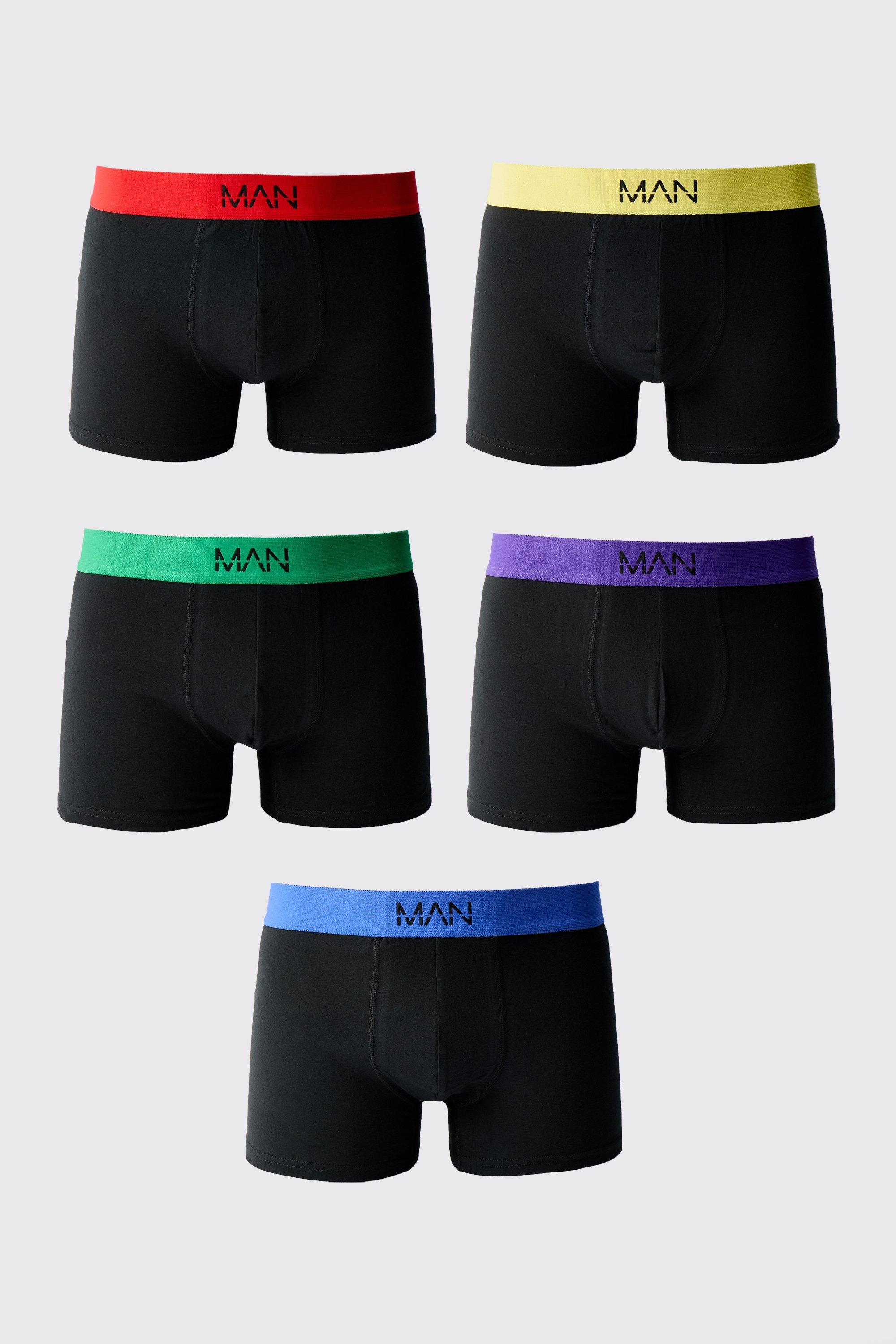 Image of Boxer colorati con fascia in vita - set di 5 paia, Multi