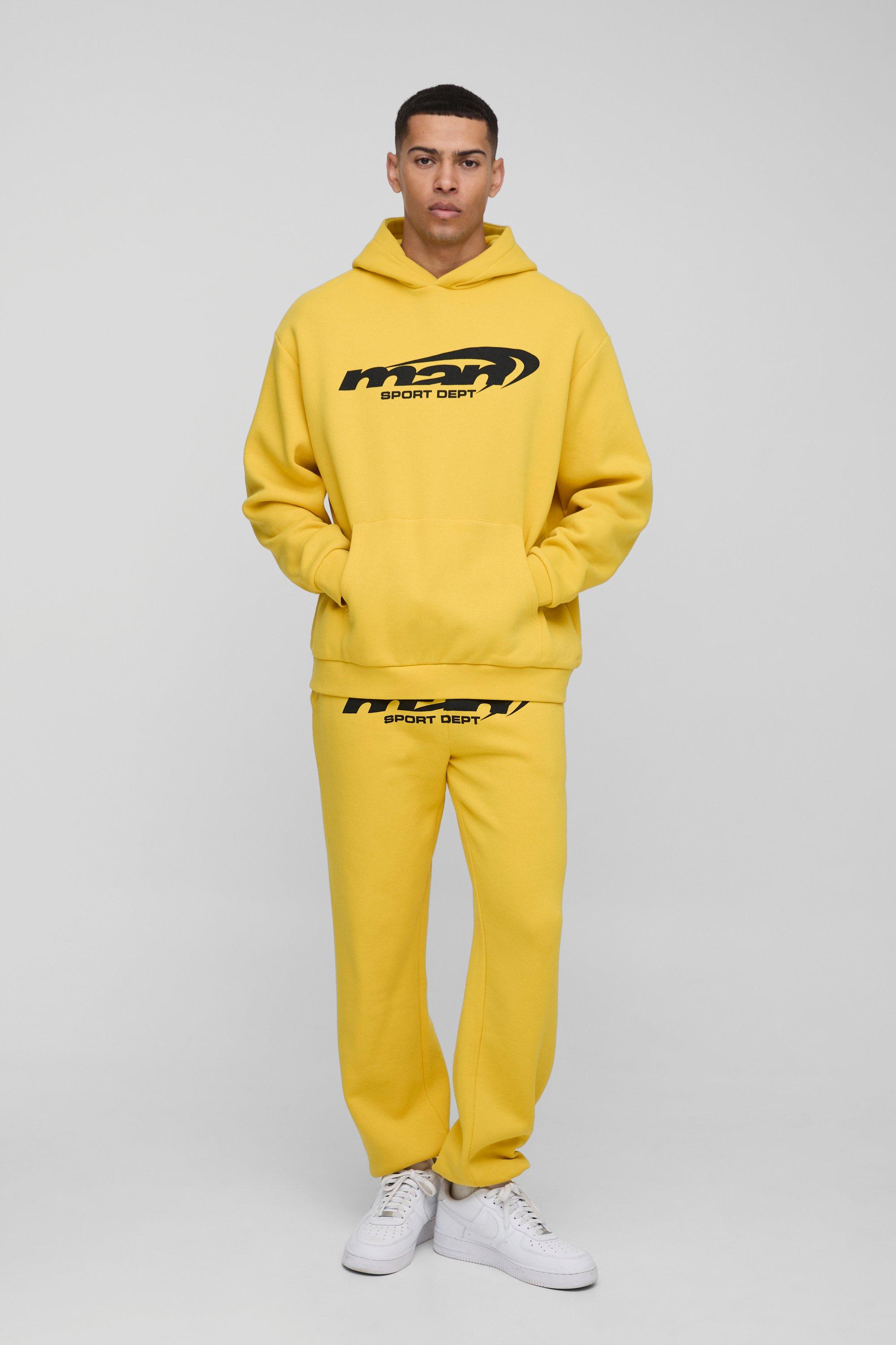 Image of Tuta sportiva oversize Man con cappuccio, Giallo
