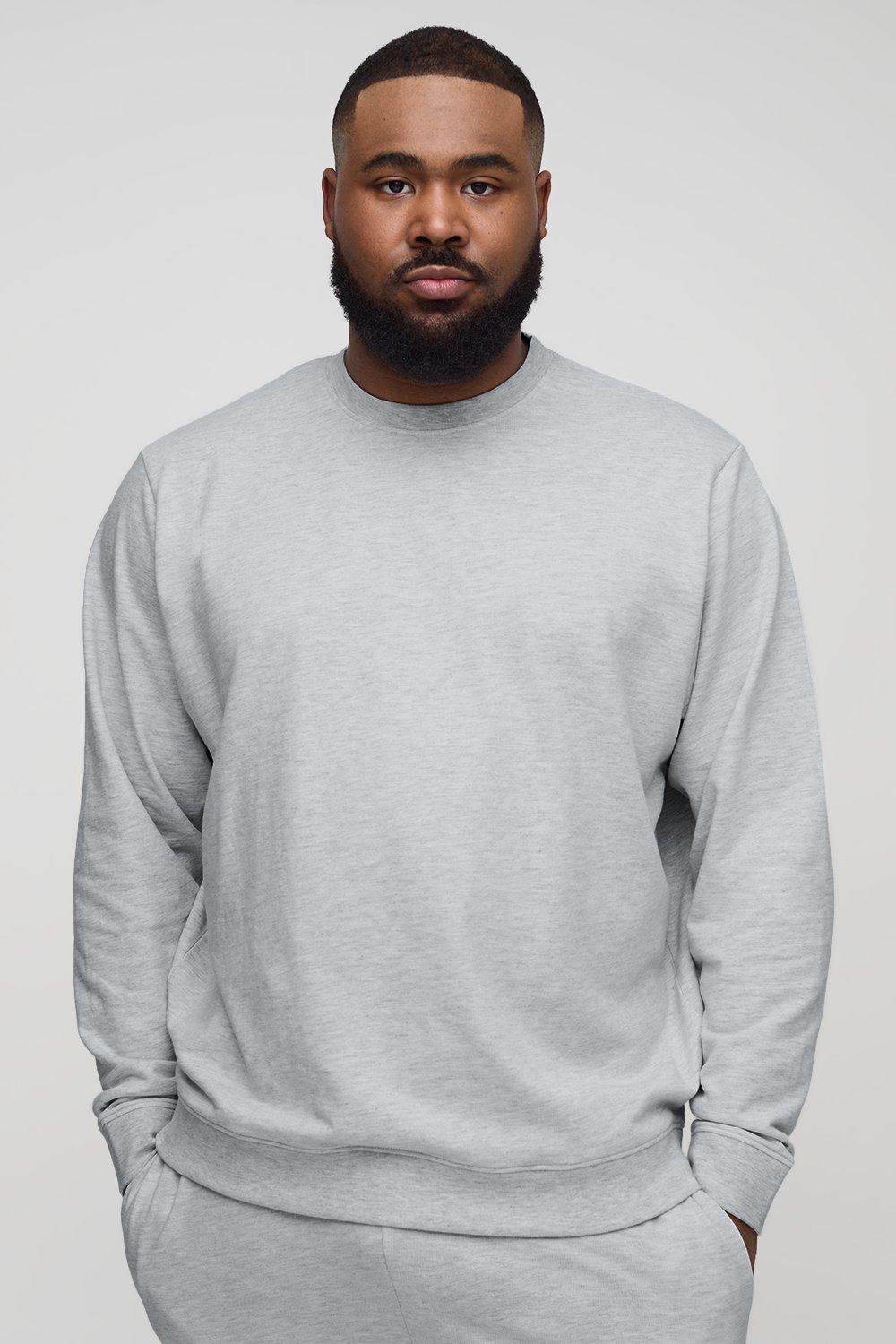 Image of Felpa Plus Size Basic Regular Fit, Grigio