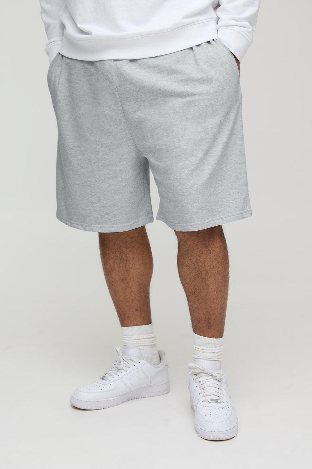 Image of Pantaloncini Basic Plus Size oversize con cavallo sceso, Grigio