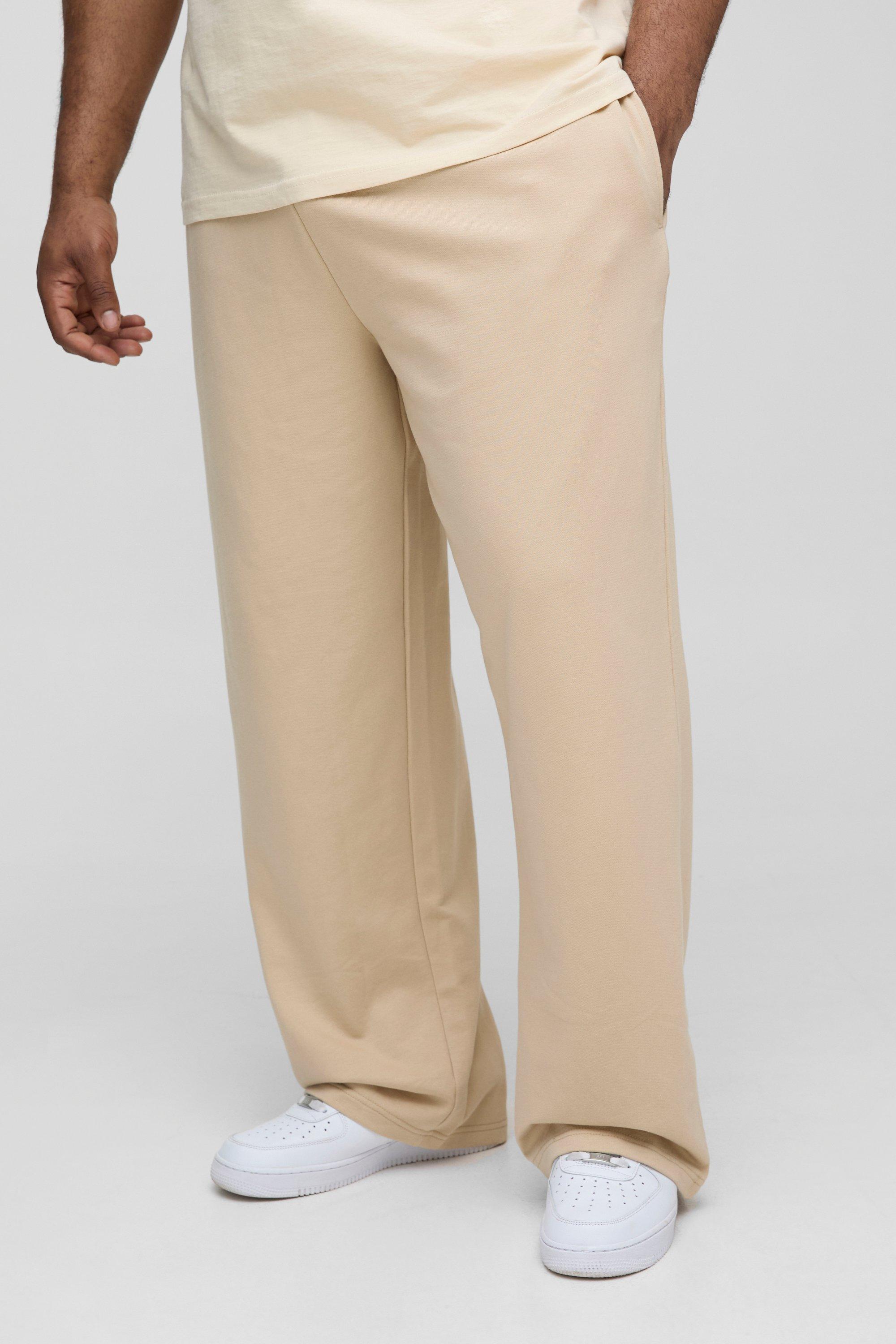 Image of Pantaloni tuta Plus Size Basic rilassati, Beige