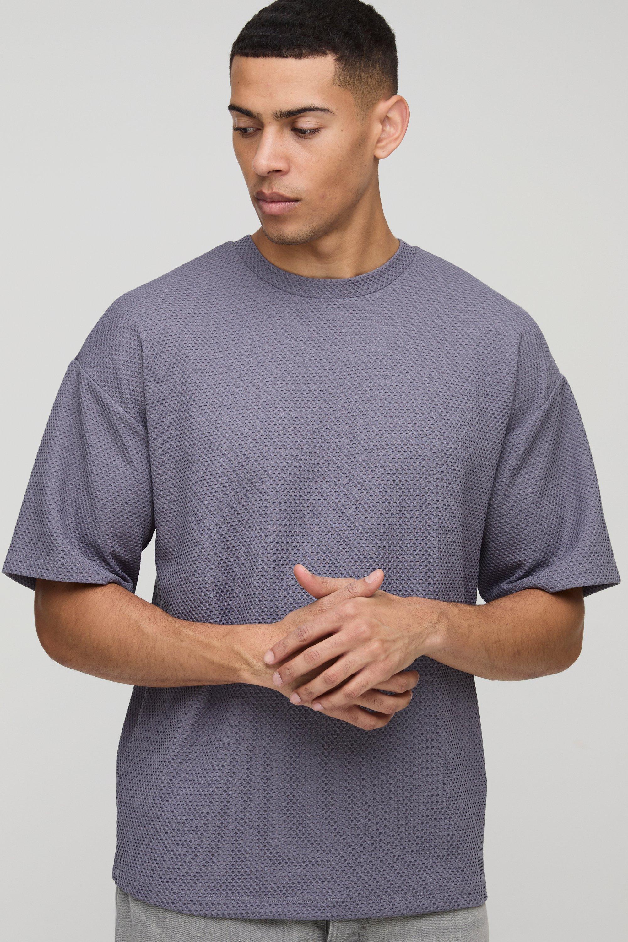 ◆ boohoo ◆ レギュラーパフォーマンス Tシャツ / dark grey ハイドレープ トロミポンチ オーバーサイズTシャツ（Tシャツ
