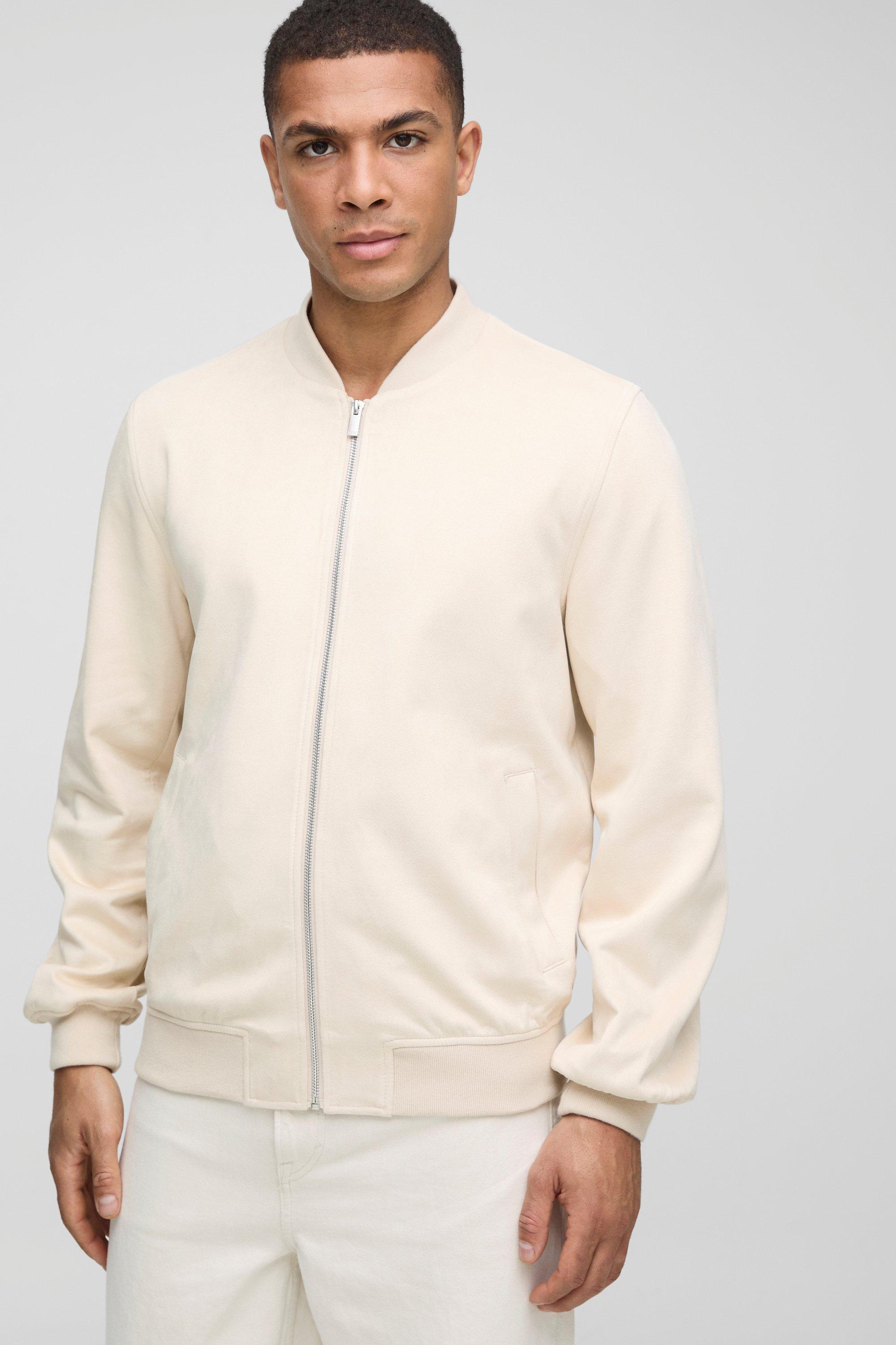 Image of Giacca Bomber Regular Fit in scamosciato sintetico, Beige