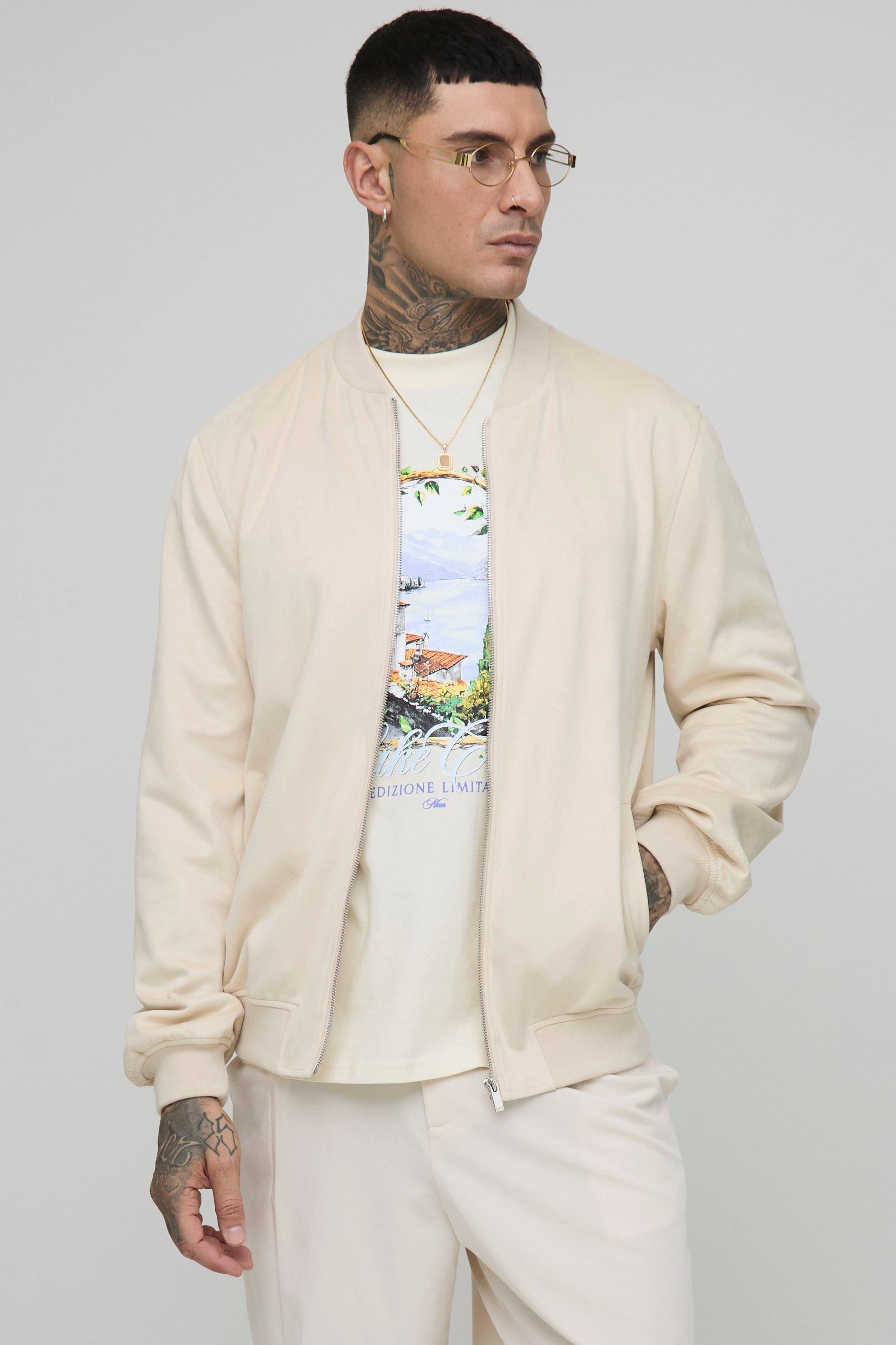 Image of Giacca Bomber Tall Regular Fit in scamosciato sintetico, Beige