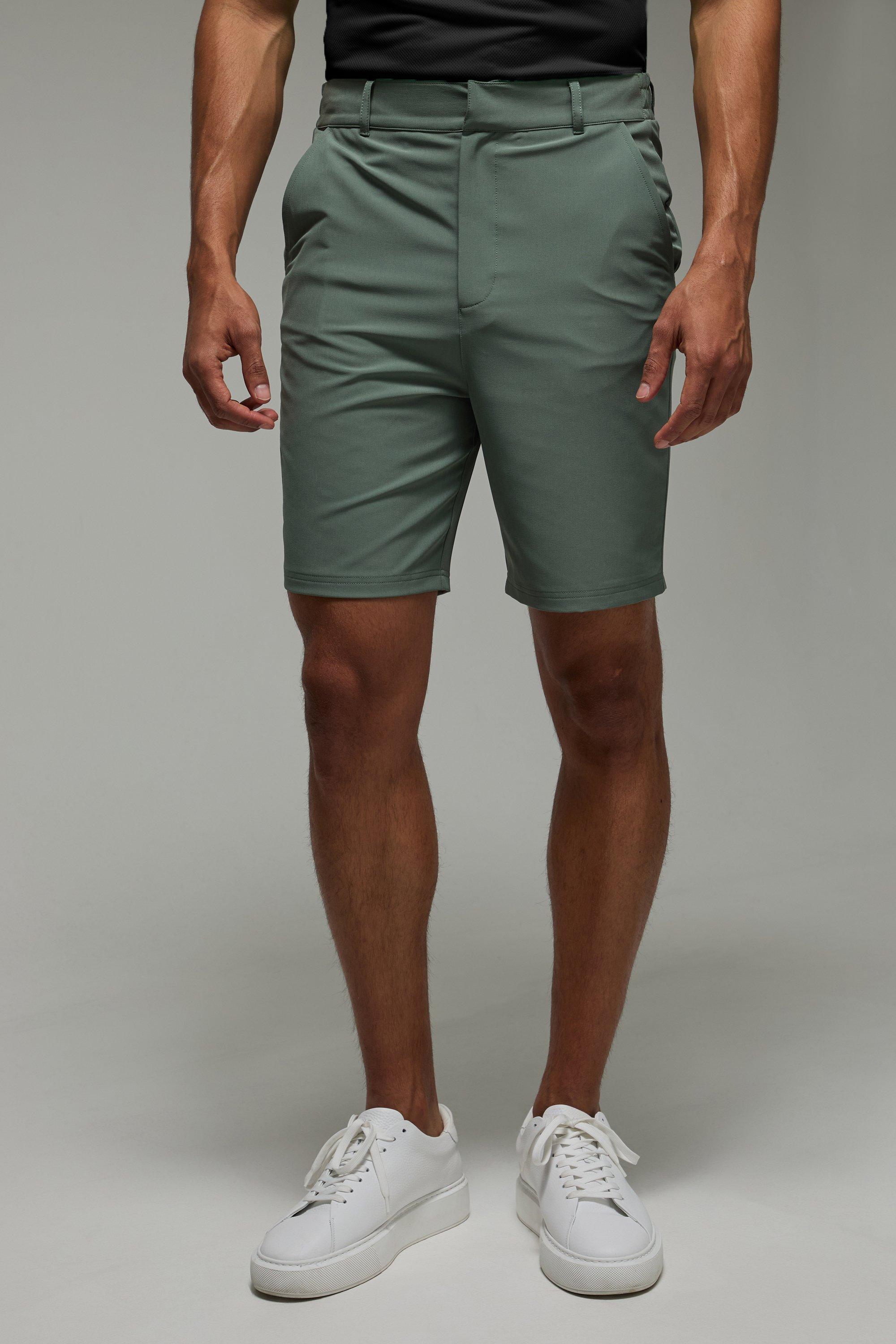 Mens Green Man Active Slim Fit Golf 8.5inch Short, Green