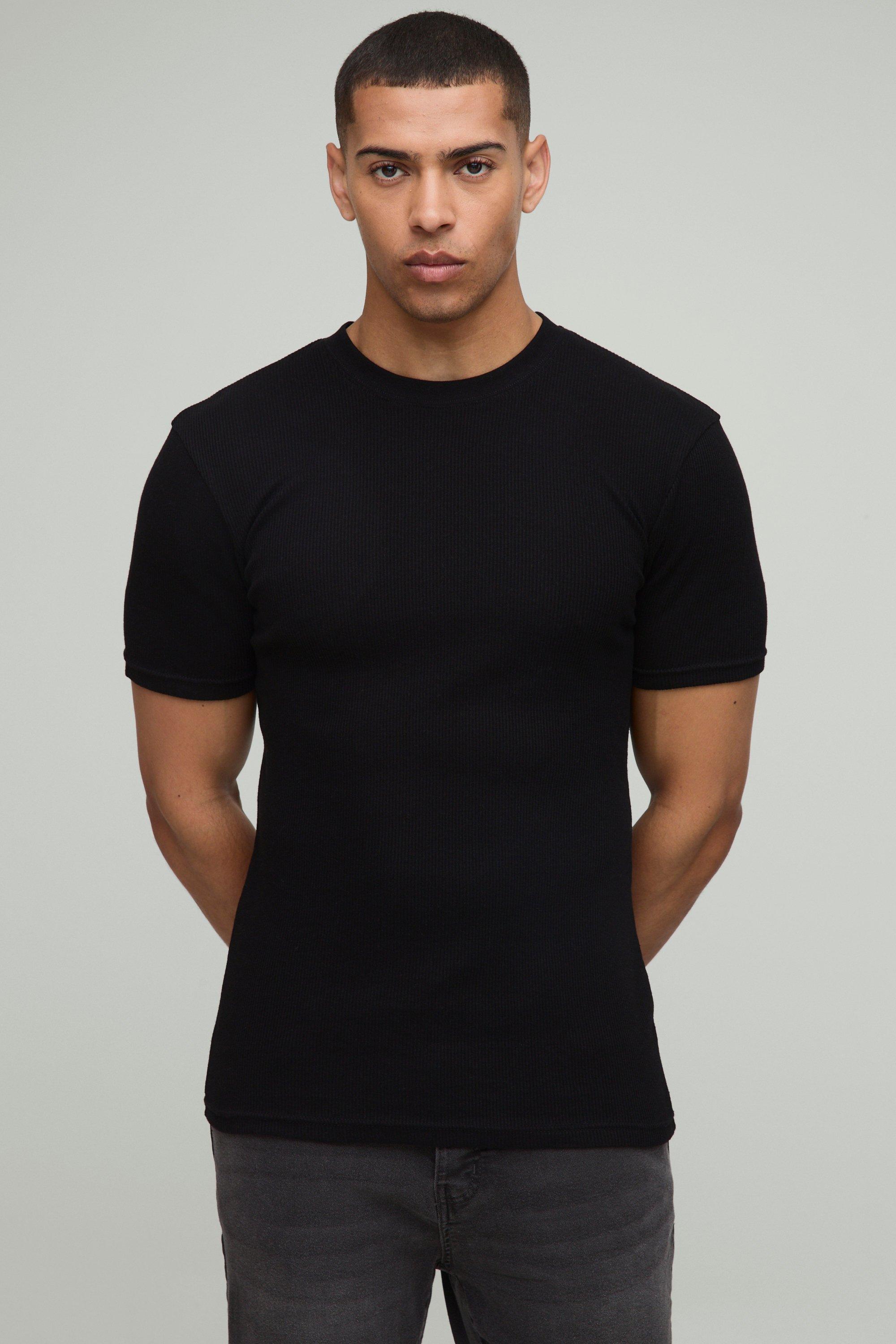 Muscle Fit Ribbed T-shirt