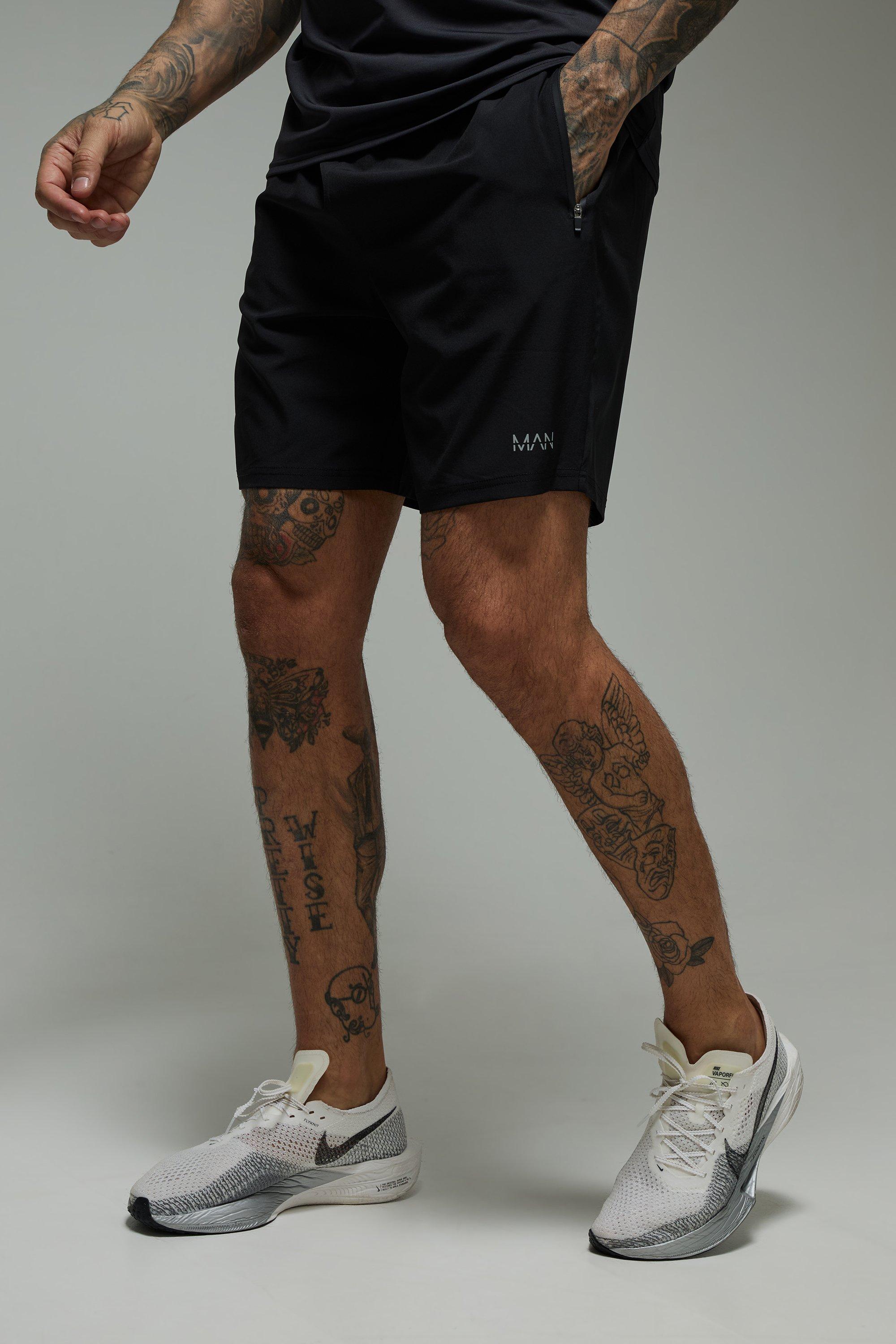 Mens Black Tall Man Active Stretch Woven 7inch Short, Black