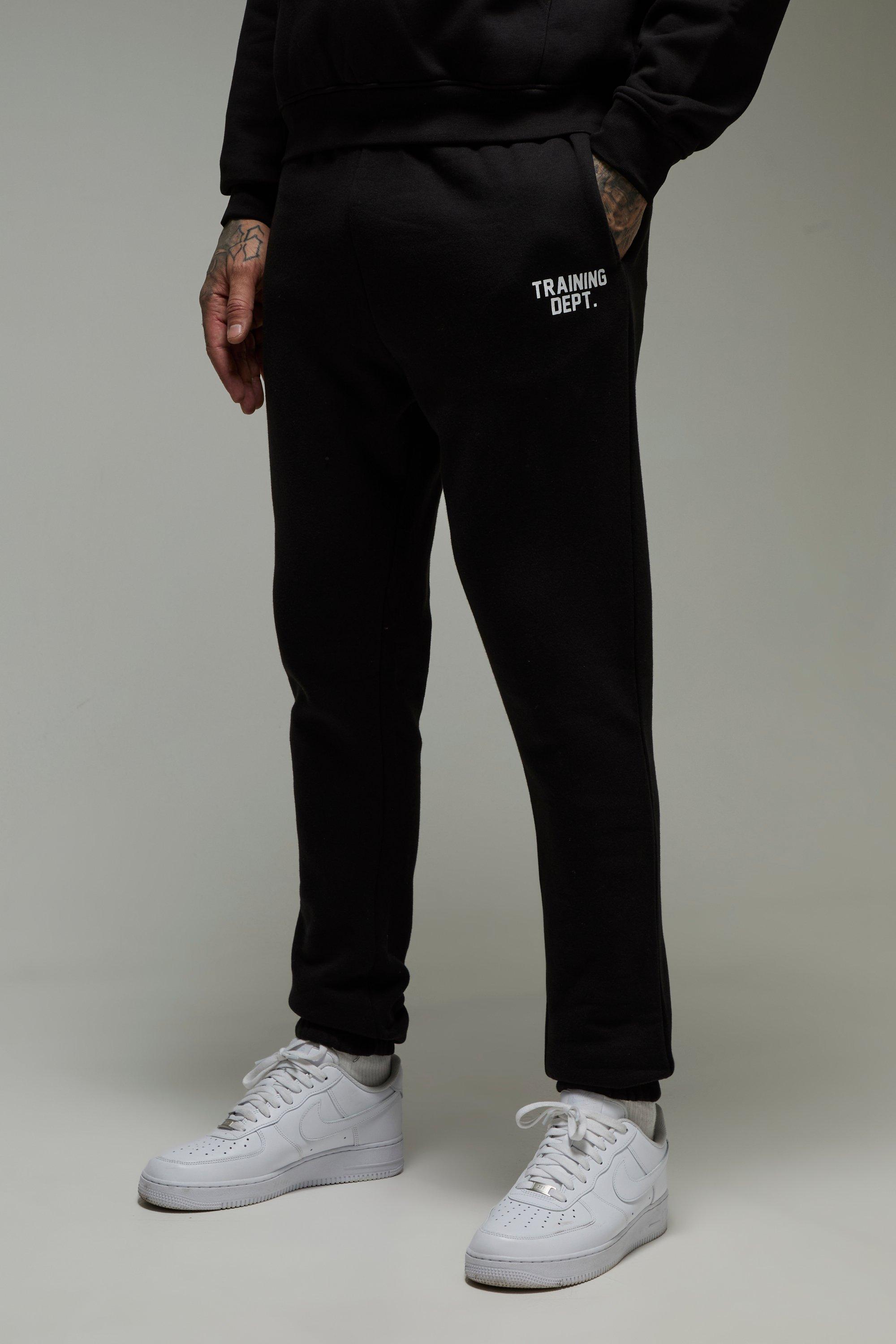 Mens Black Tall Training Dept Oversized Jogger, Black