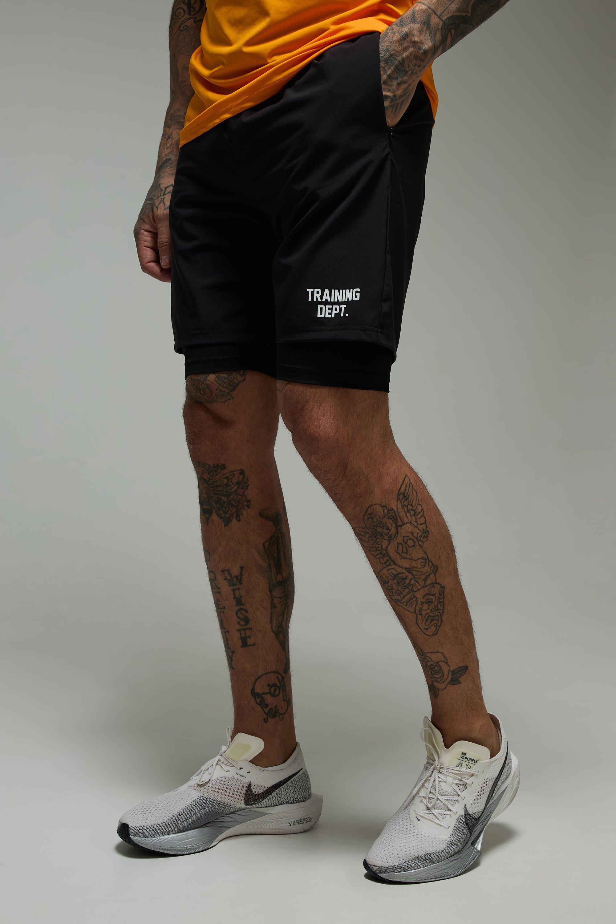 Image of Pantaloncini Tall Man Active Training Dept da 7 pollici 2 in 1, Nero