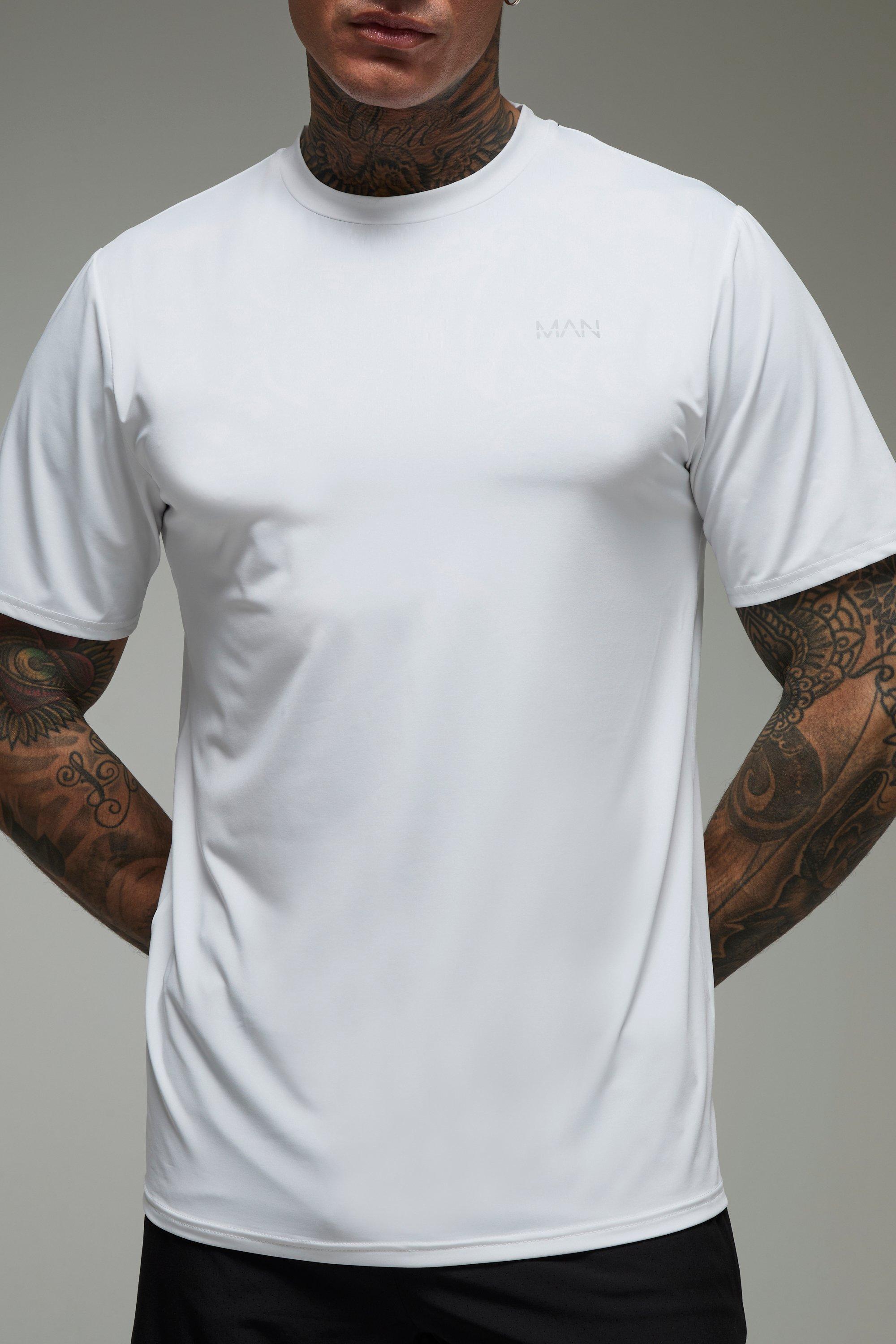 Mens White Tall Man Active Regular Fit Performance T-shirt, White