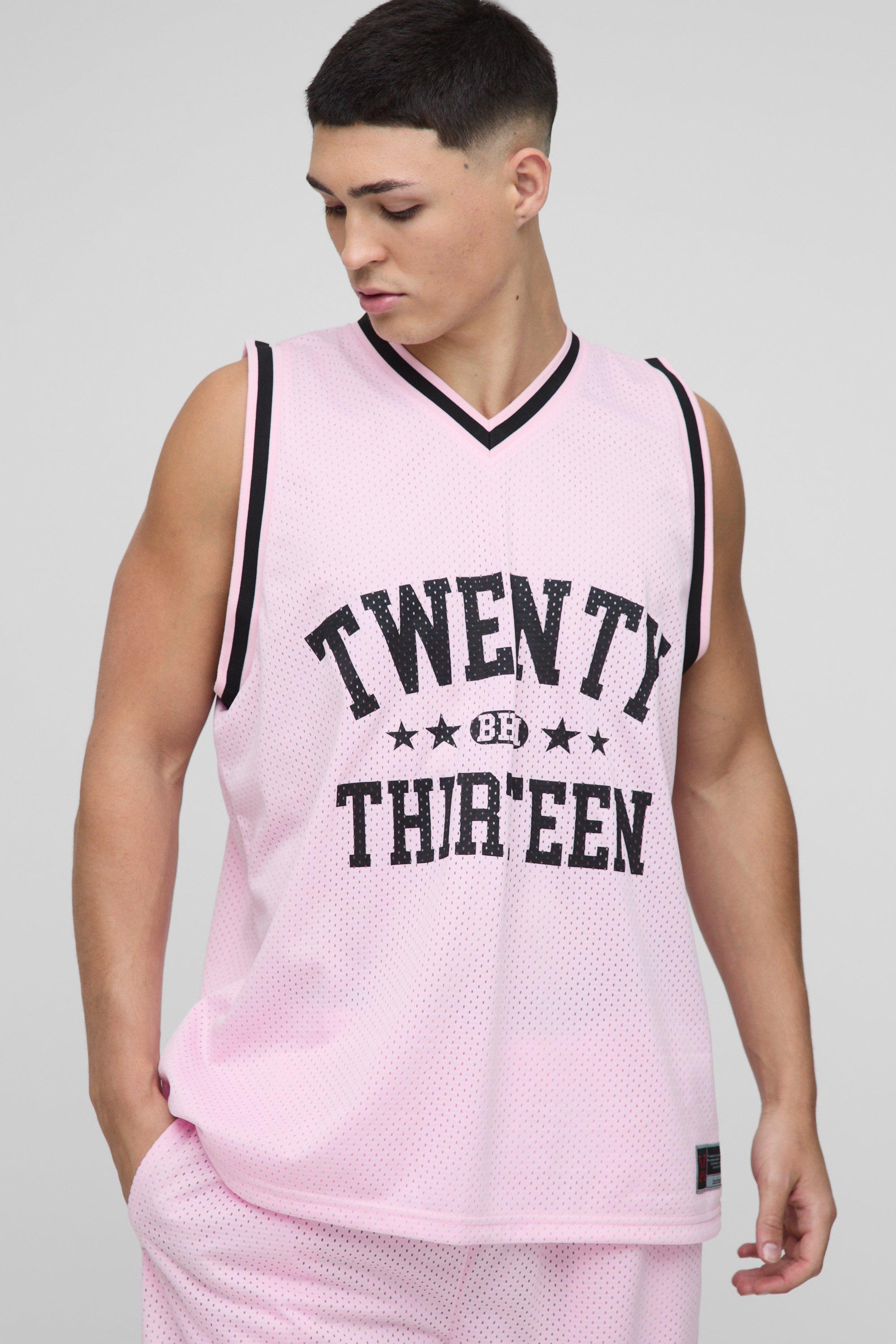 Oversized 13 V Neck Mesh Basketball Vest