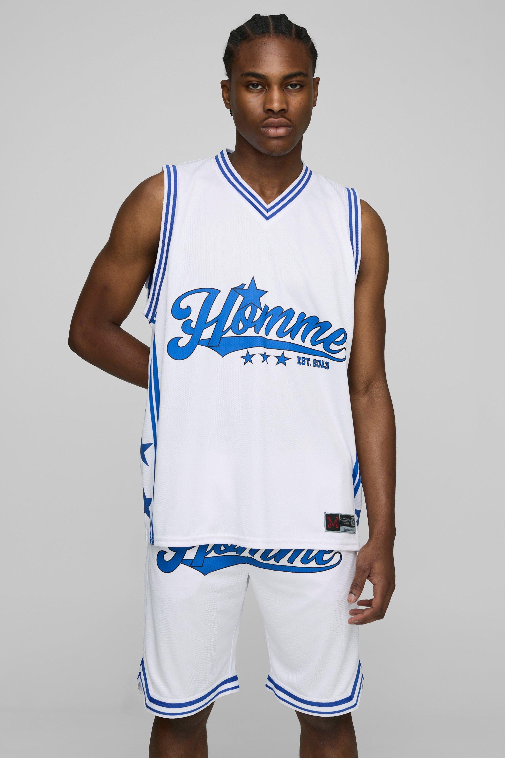 Oversized Homme Basketball Vest & Shorts Set