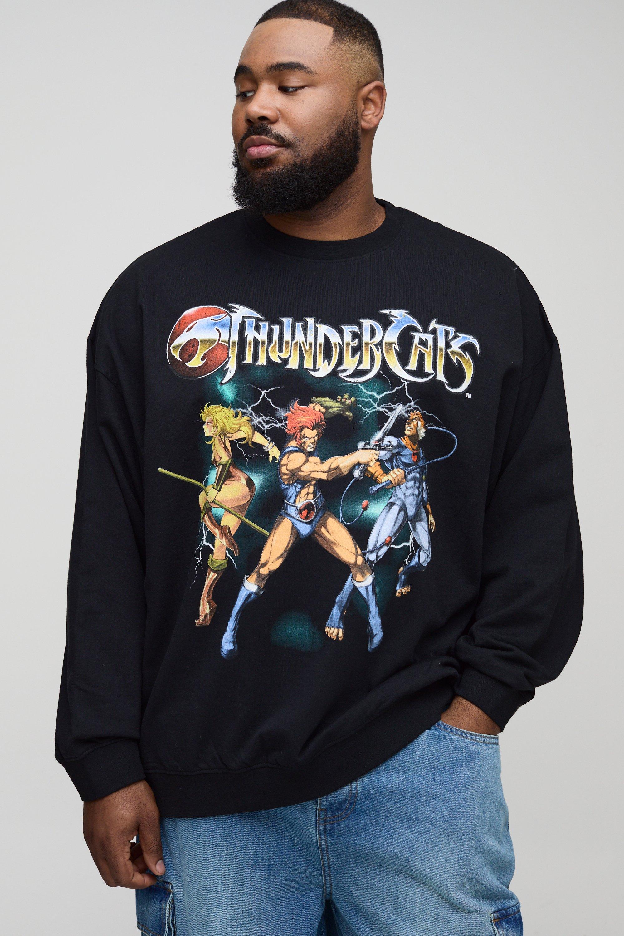 Mens Black Plus Thundercats License Print jumper, Black