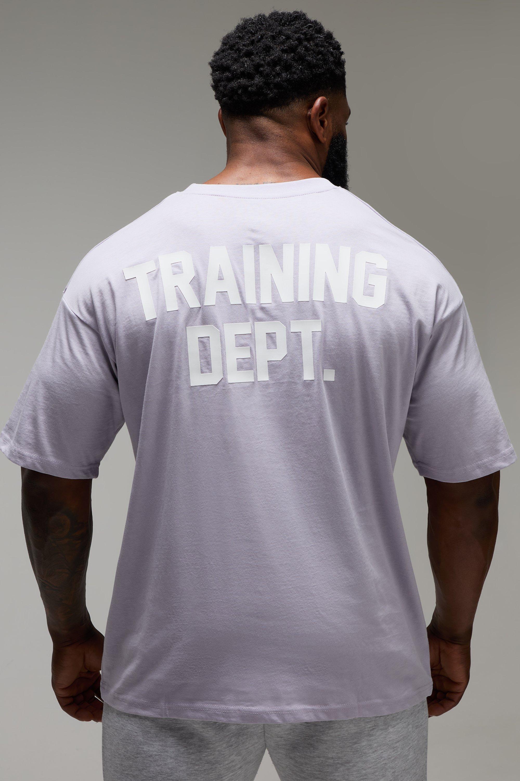 Mens Purple Man Active Training Dept Oversized T-shirt, Purple