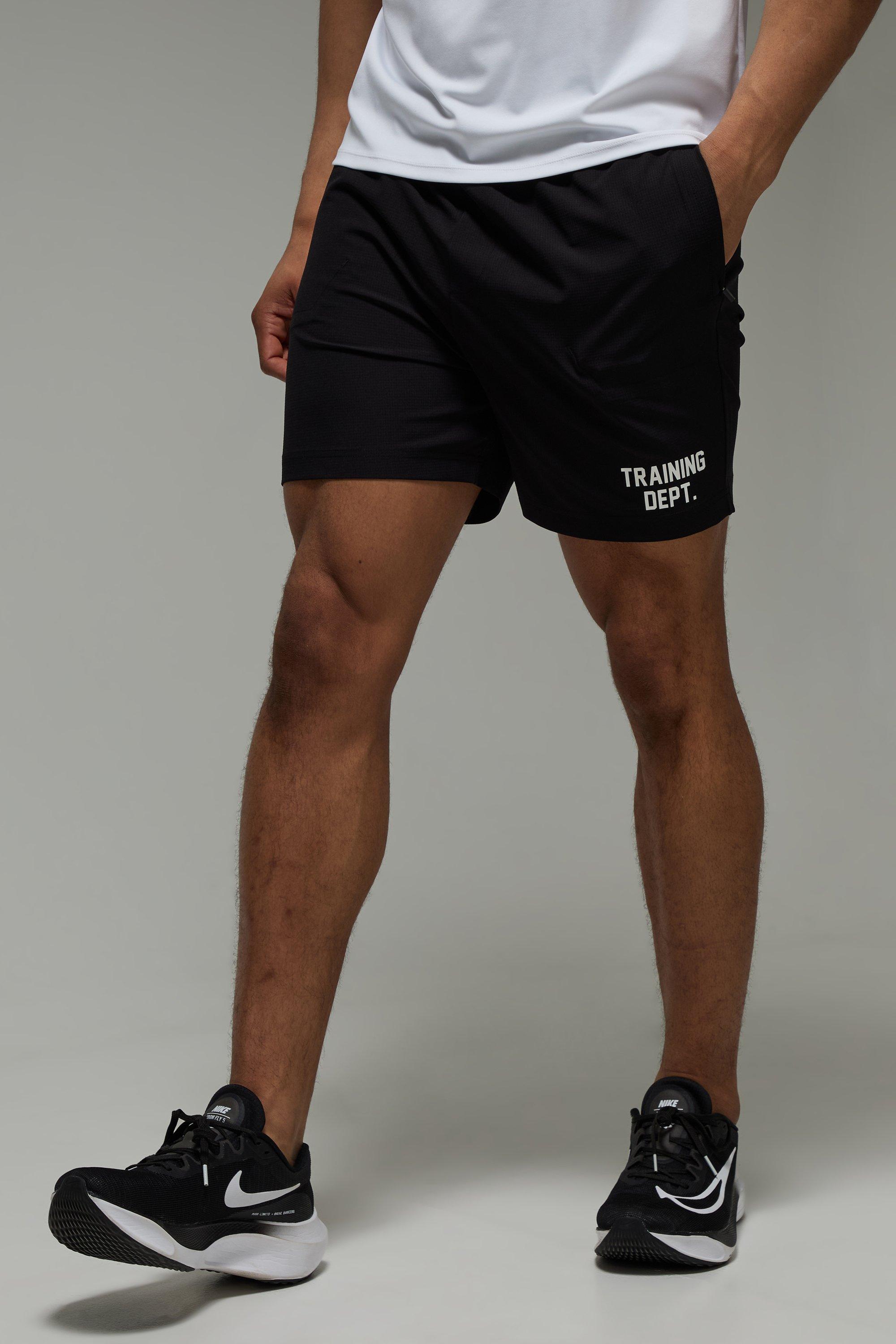 Mens Black Man Active Performance Training Dept Ripstop 5inch Short, Black
