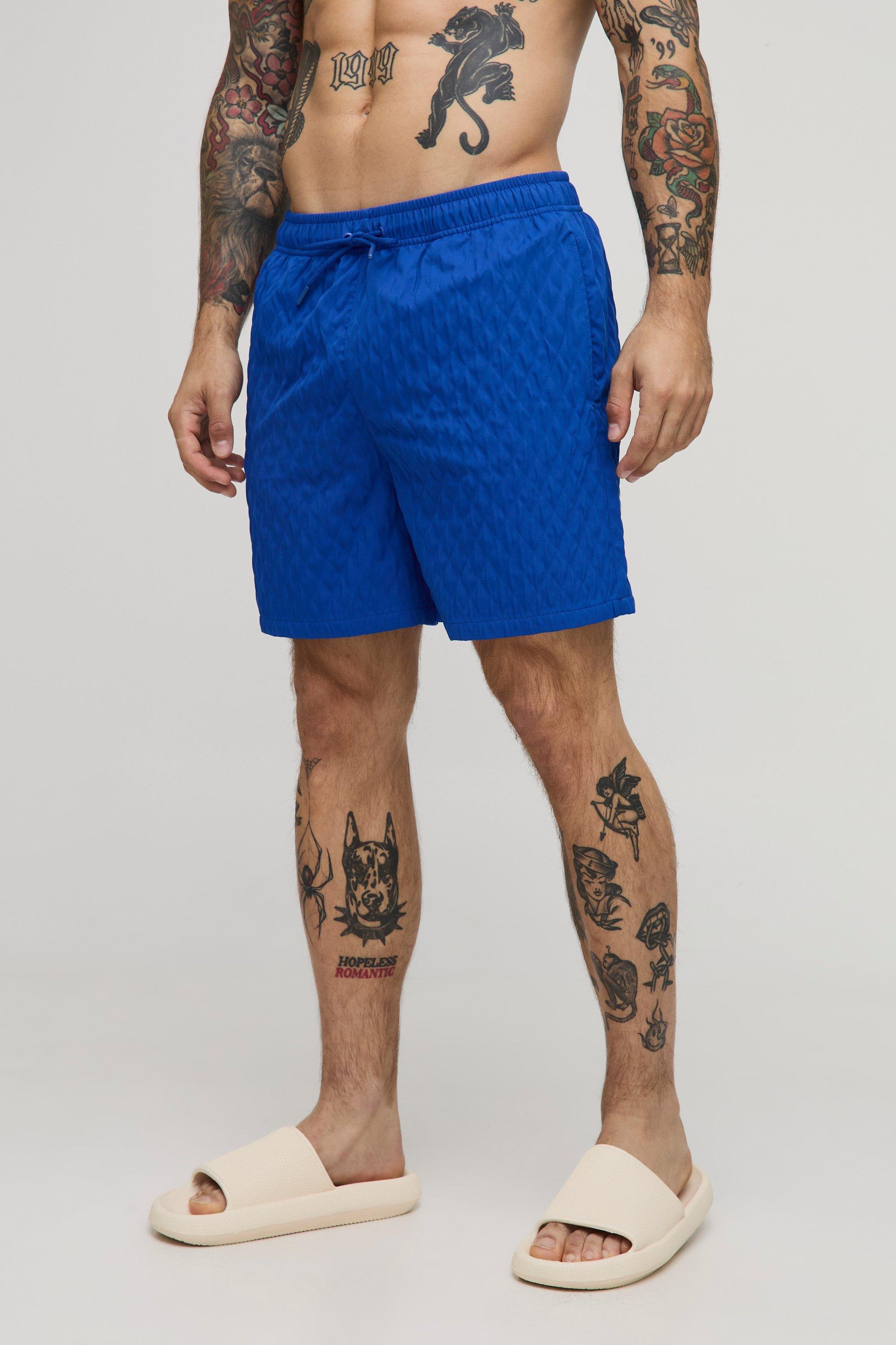 Mid Length Textured Swim Short