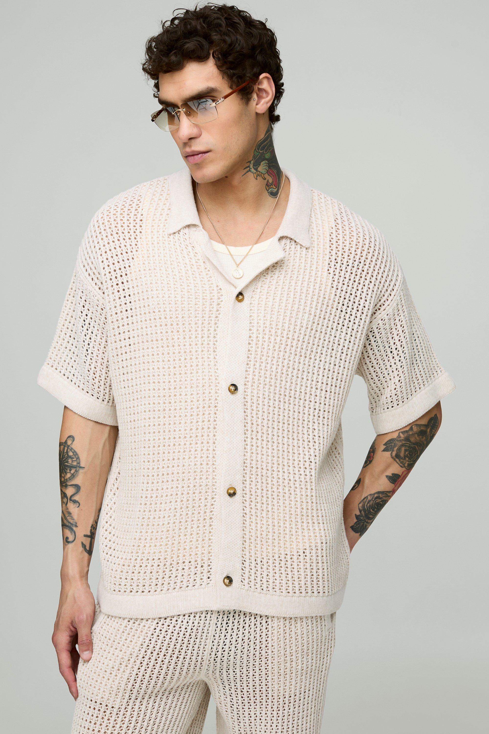 Oversized Revere Knitted Shirt & Relaxed Trouser Set